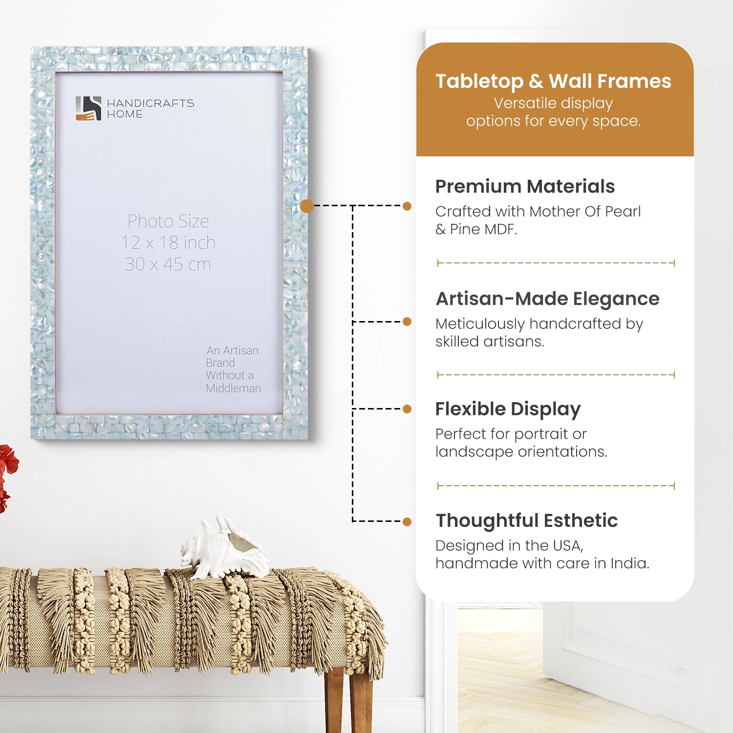 Poster Frames Mother of Pearl Collection, Green, 3 Sizes