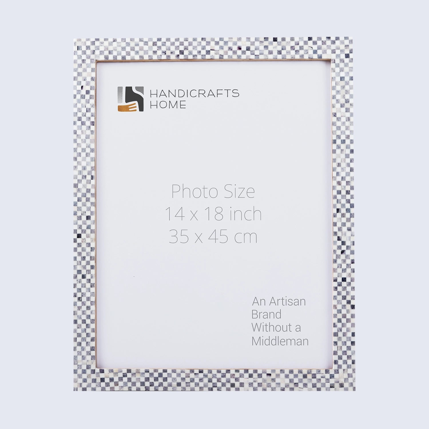 Poster Frame Checkered Grey White Bone Inlay, 3 Sizes