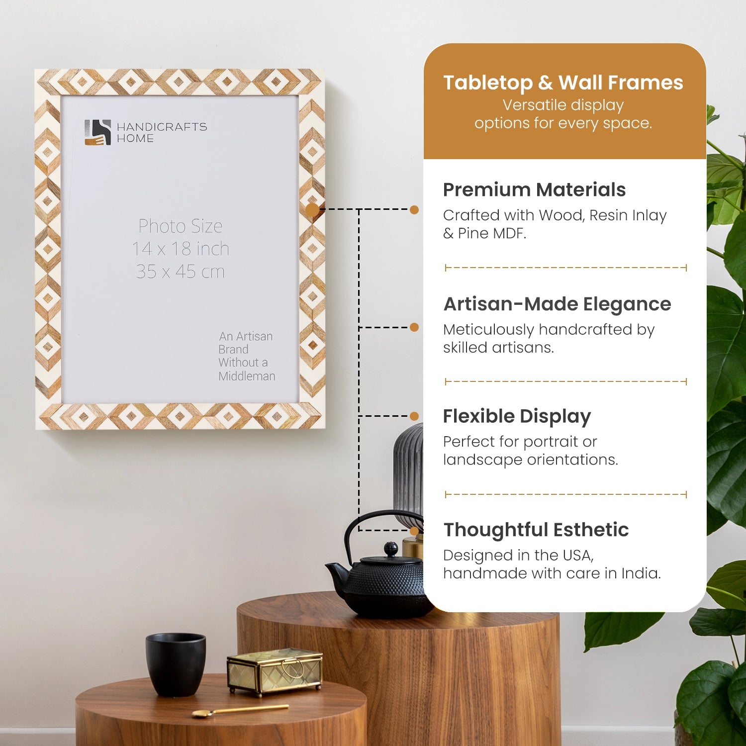 Poster Frames Marquet Array Resin Inlay, 3 Sizes, Pack of 2