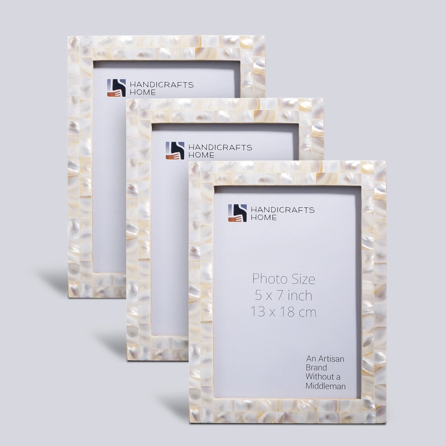 Picture Frame Combo Pack of 3 – Mother Of Pearl Collection, 5" x 7"