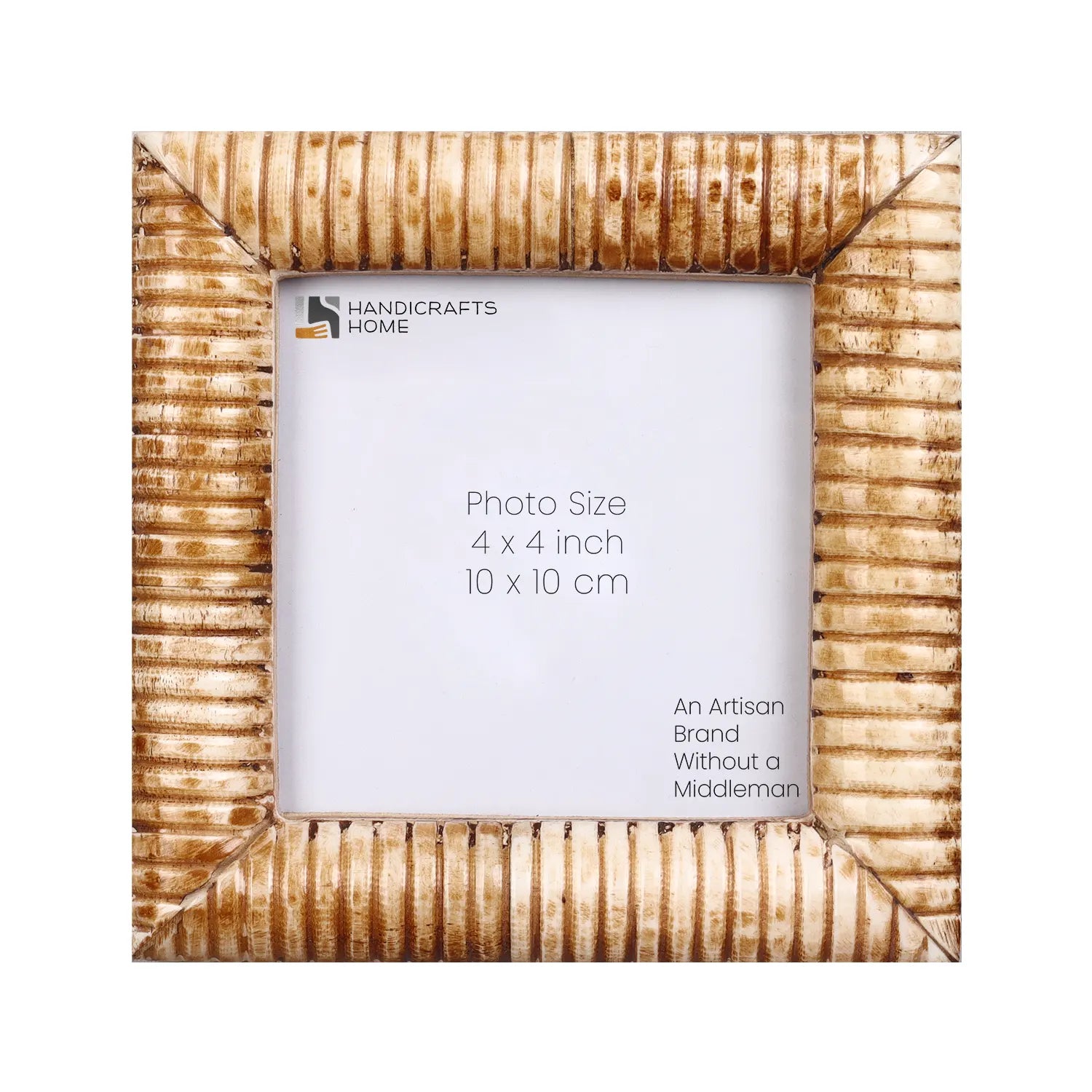 Picture Frame Ridged Pattern Collection Bone Inlay – 4x4"