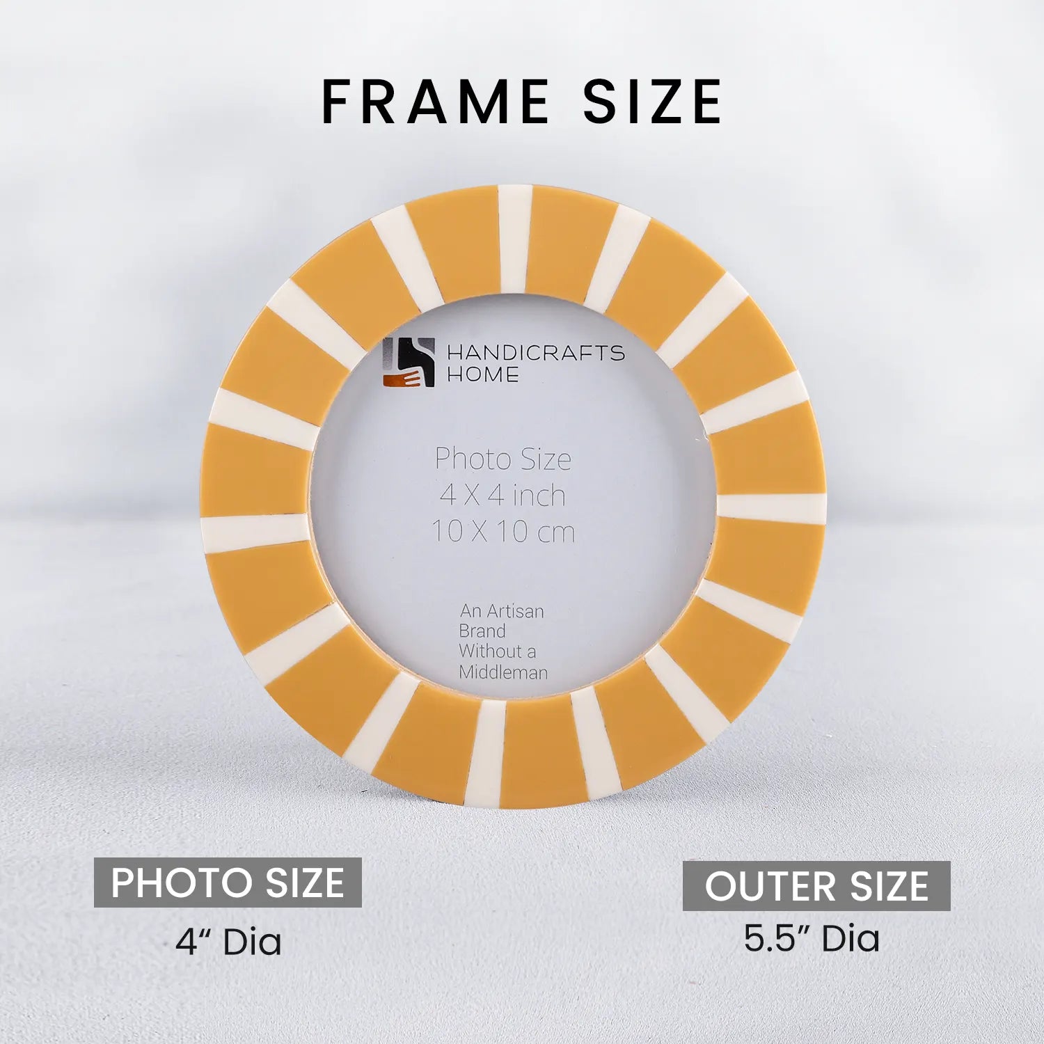 Resin Inlay Picture Frames | Amber Ray 4" Round Photo Frame