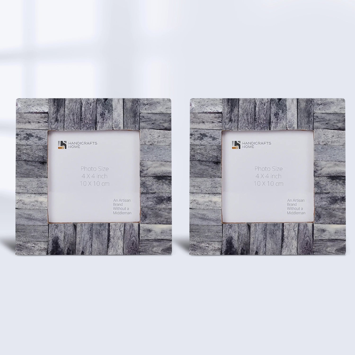 Picture Frames Classic Pattern Bone Inlay Combo 4"x4", Grey