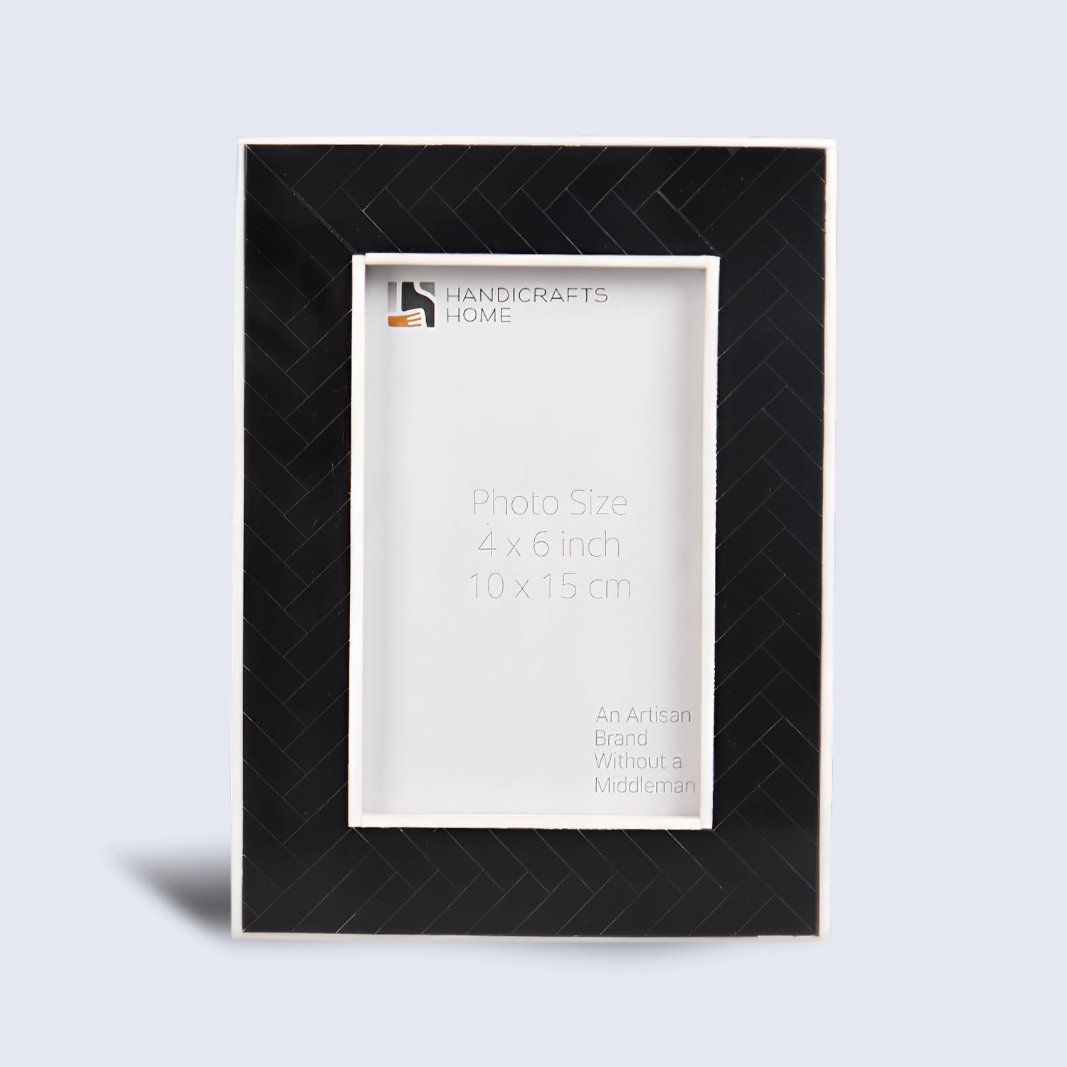 Picture Frames Chevron Pattern Collection Resin Inlay, Black-White-4x6 , 5x7"