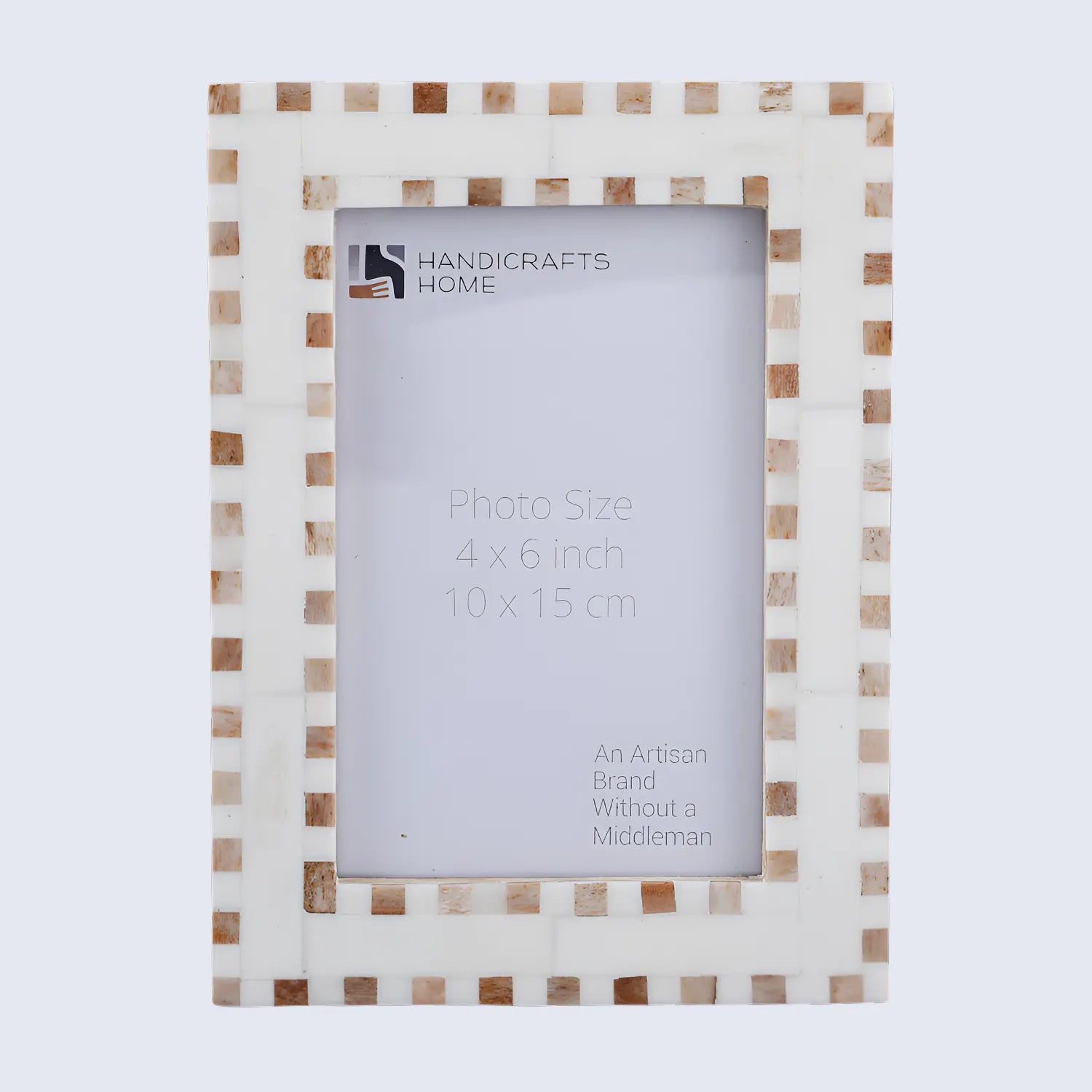 Picture Frame Checkered Pattern Collection Bone Inlay Brown – 4x6 & 5x7"