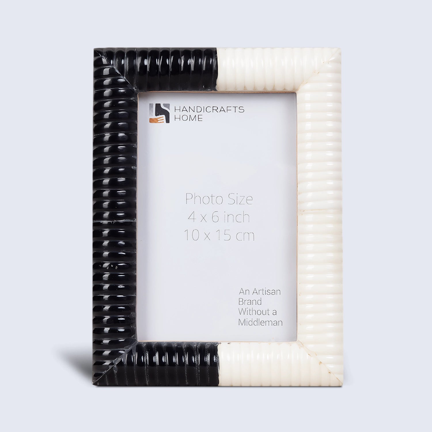 Black White Resin Hand Carved Ridge Picture Frame 4x6 5x7