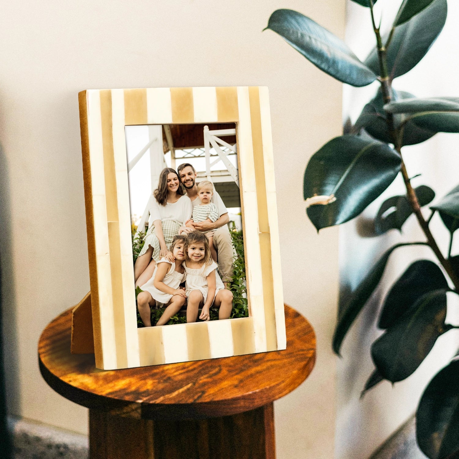 Picture Frame Holiday Decor Collection Bone Inlay White – 4x6 & 5x7"