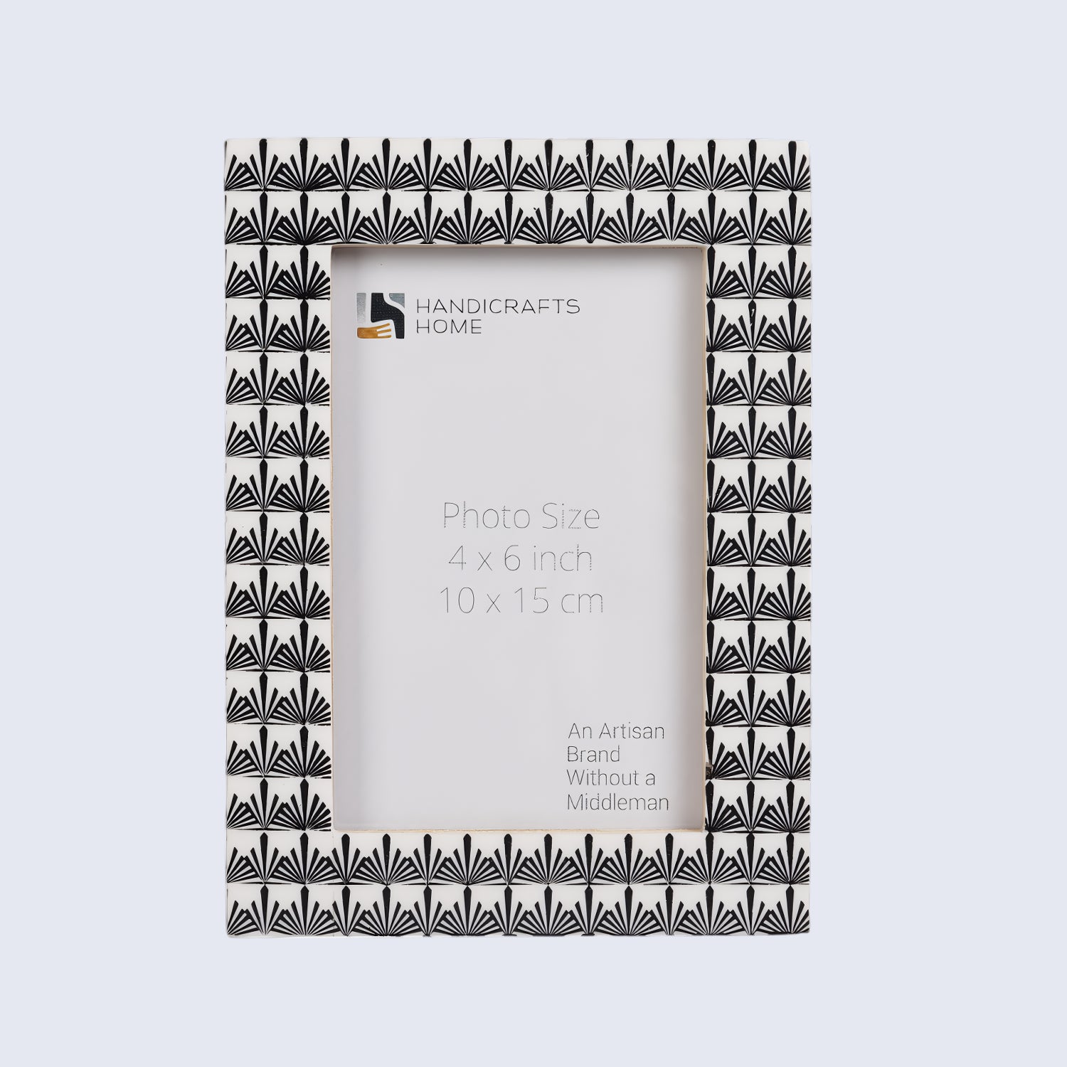 Black Ivory Deco Fan Photo Resin Inlay Picture Frame 4x6 5x7
