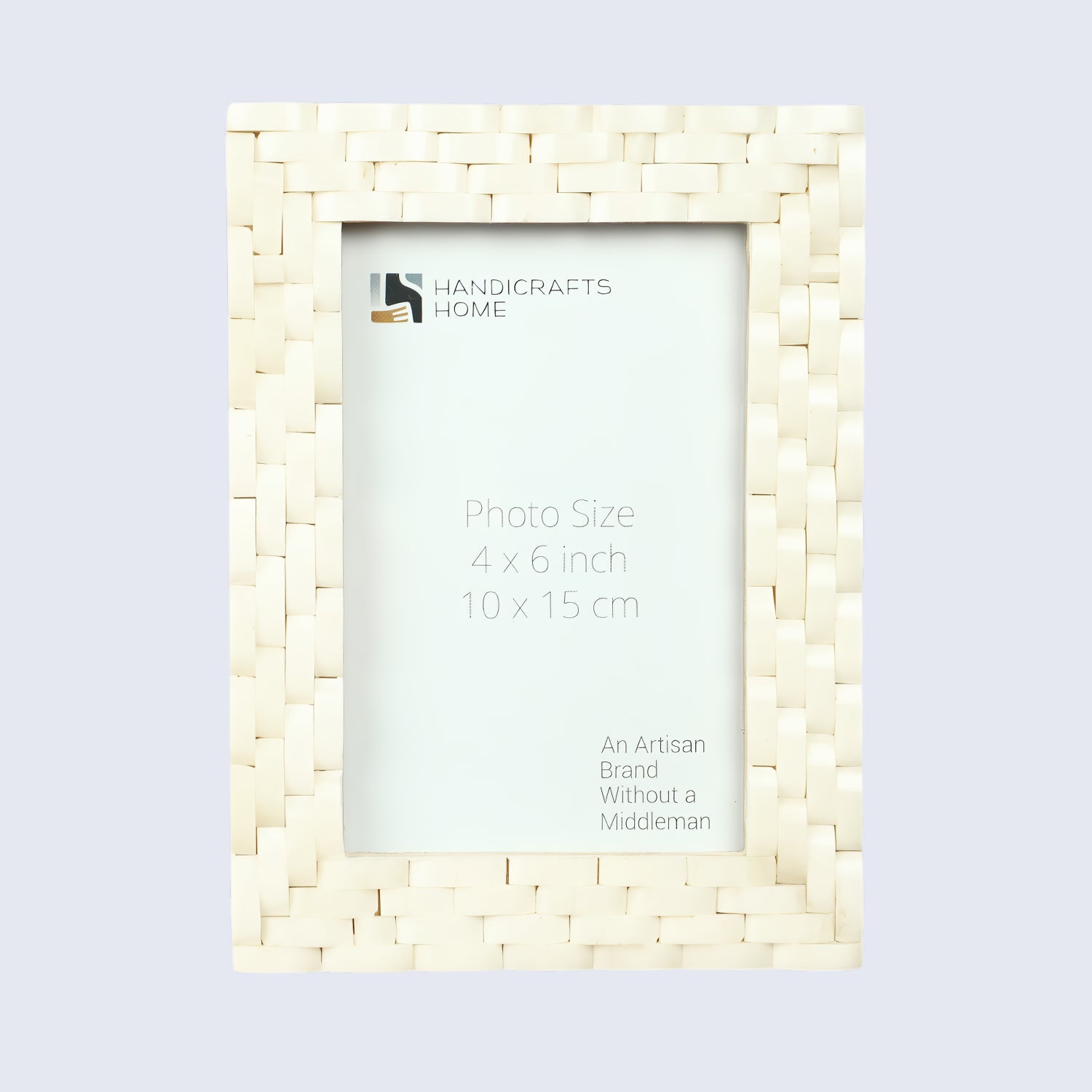 Picture Frame Weave Pattern Collection Bone Inlay White – 4x6 & 5x7"