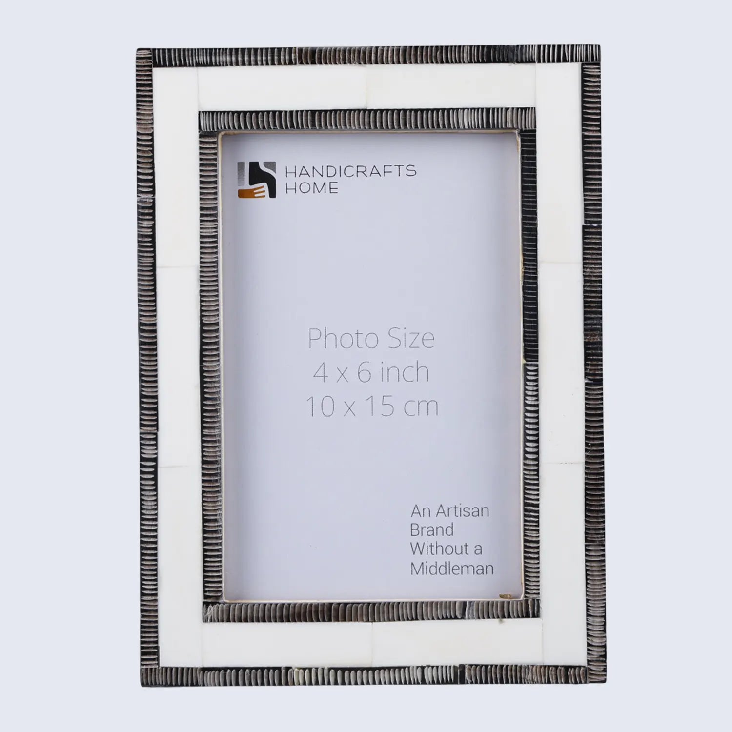 Shagreen Horn & Bone Inlay Picture Frame Black White 4x6 5x7