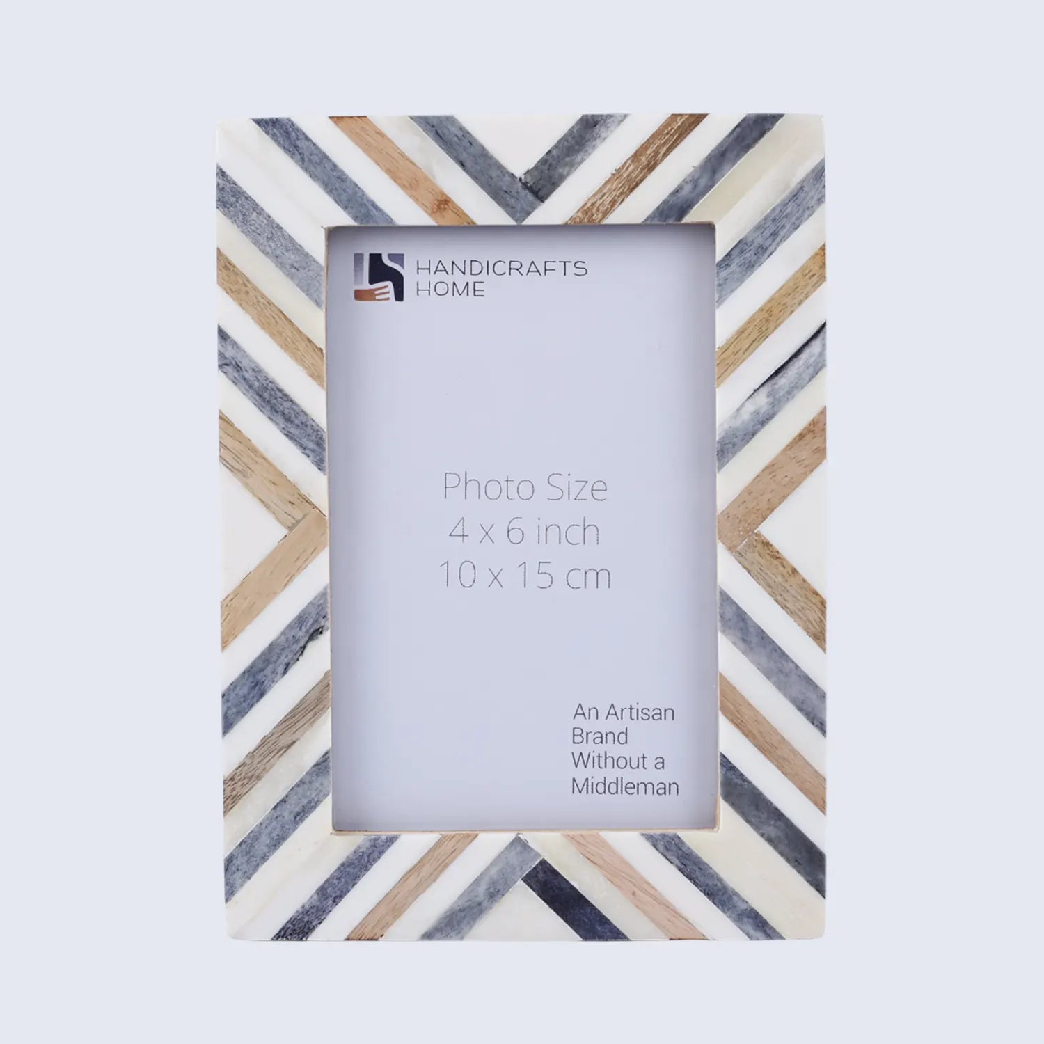 Picture Frame Hypno Dusk Collection Bone Inlay & Wood Grey & Brown – 4x6 & 5x7"