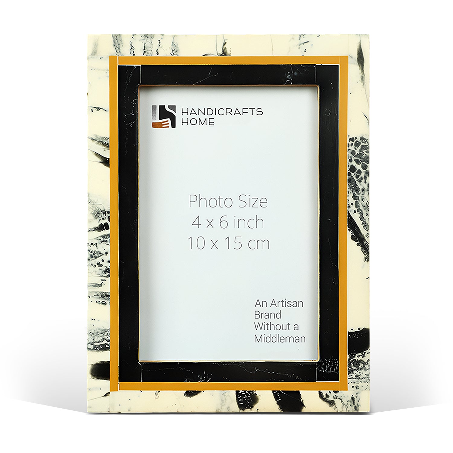 Picture Frames Abstract Ink Art Collection Resin Inlay - Black, 4x6 & 5x7