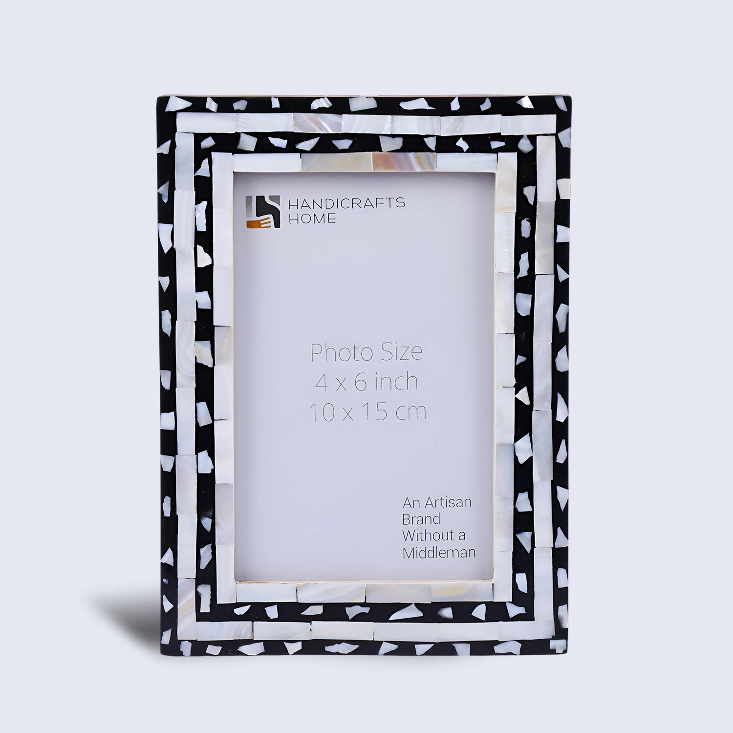 Picture Frame Mosaic Mother of Pearl Collection Resin Inlay Black & White – 4x6 & 5x7"