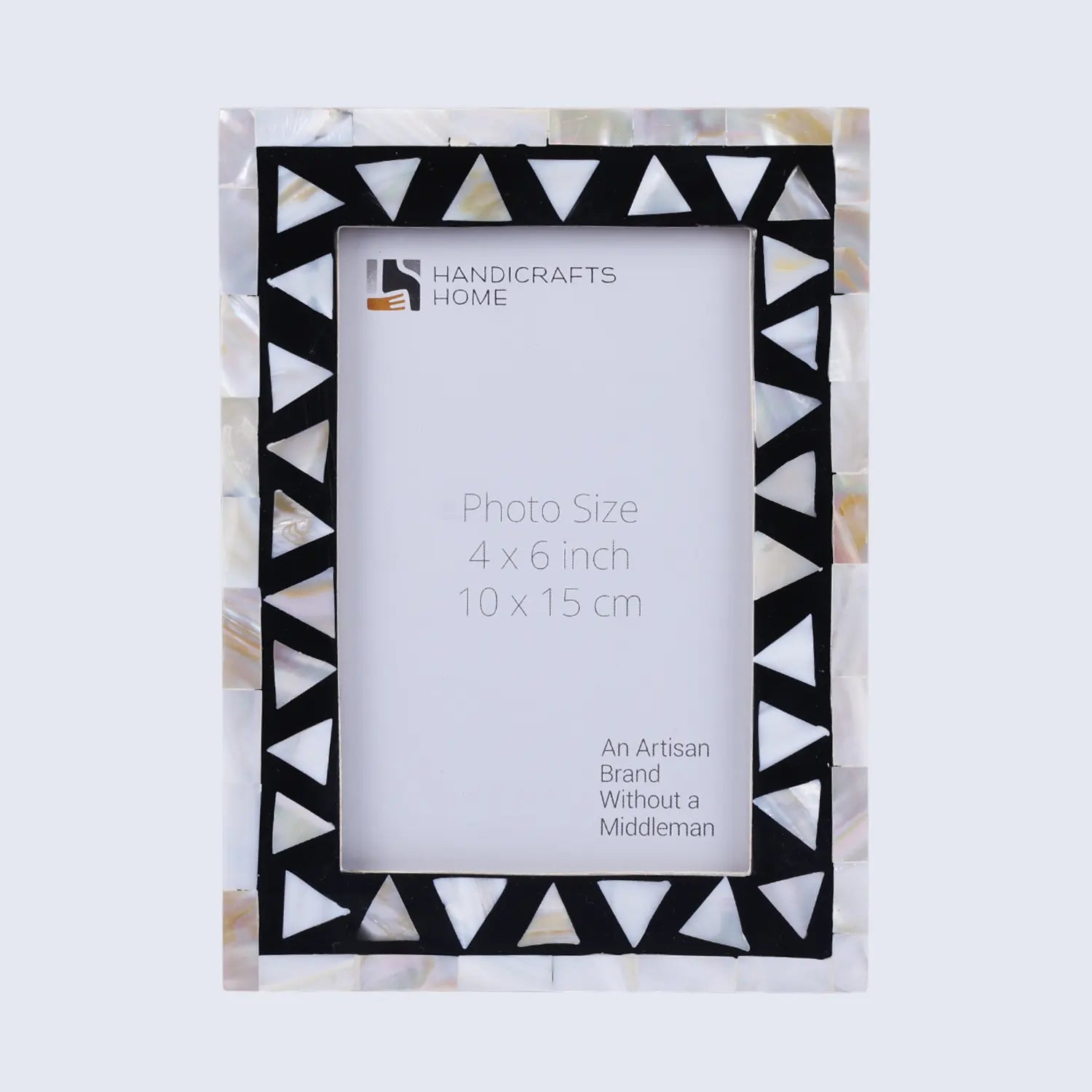 Picture Frame Triangle Mosaic Collection Resin Inlay Black & White – 4x6 & 5x7"