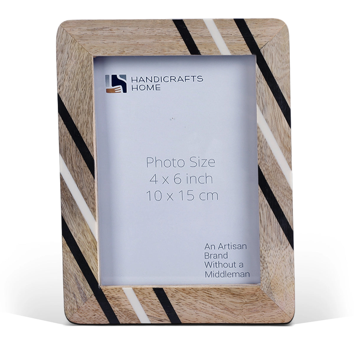 Picture Frame Urban Grain Collection Wood & Resin Inlay Natural & White – 4x6 & 5x7"