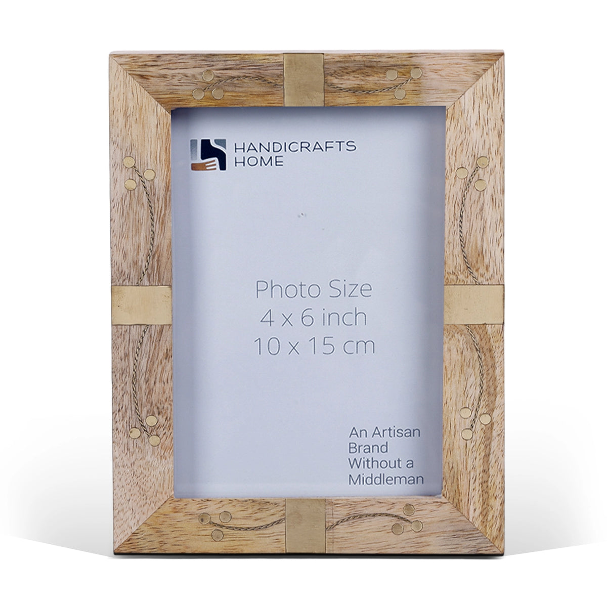 Picture Frame Midline Brass Pattern Collection Wood & Brass Inlay Multicolor – 4x6 & 5x7"