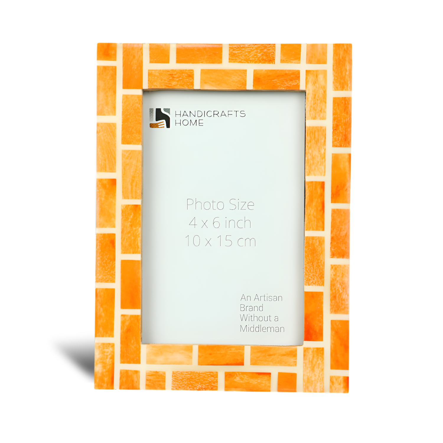 Picture Frames Mosaic Tile Collection Bone Inlay - Orange, 4x6 & 5x7