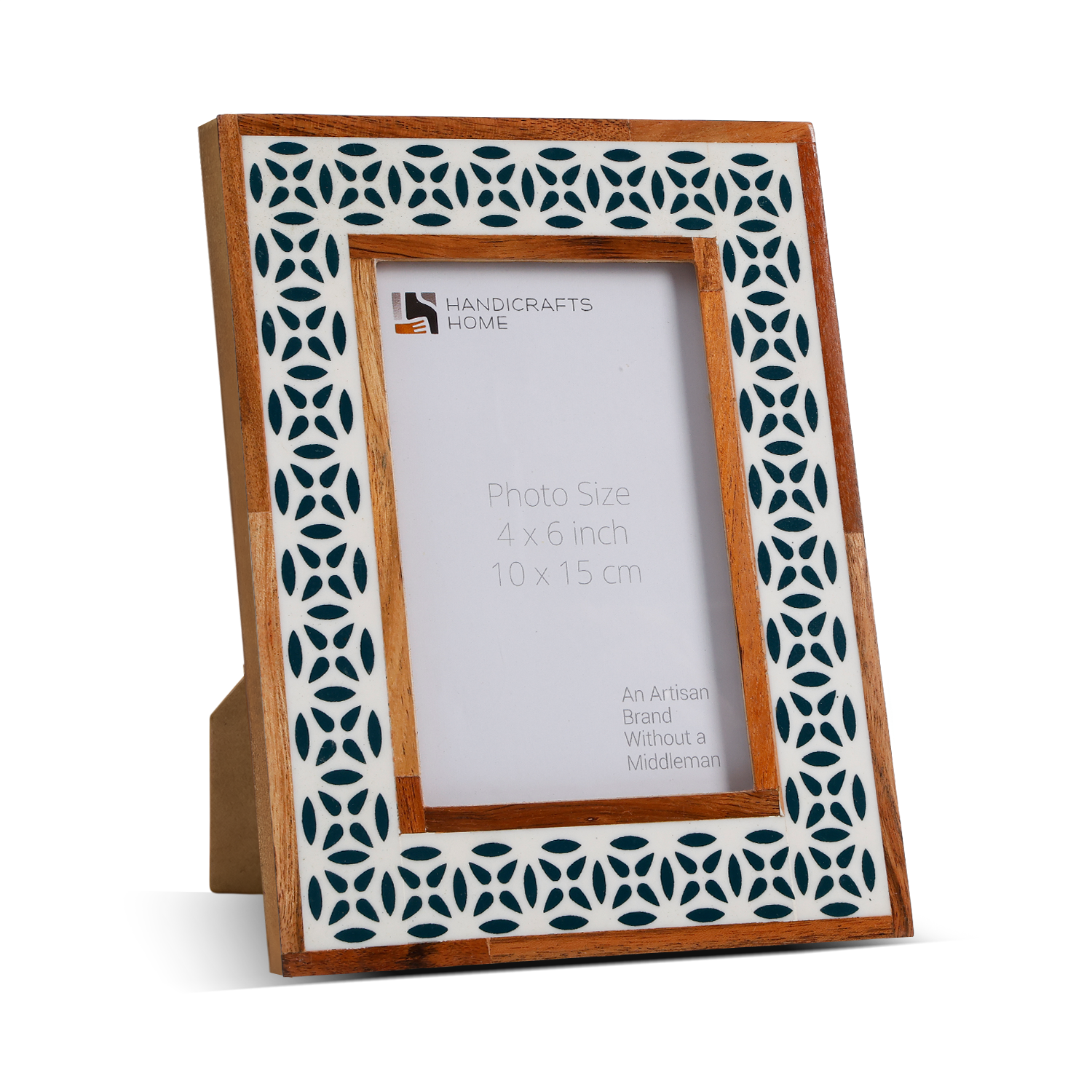 Picture Frames Geo Floral Collection Wood & Resin Inlay, 4x6, 5x7