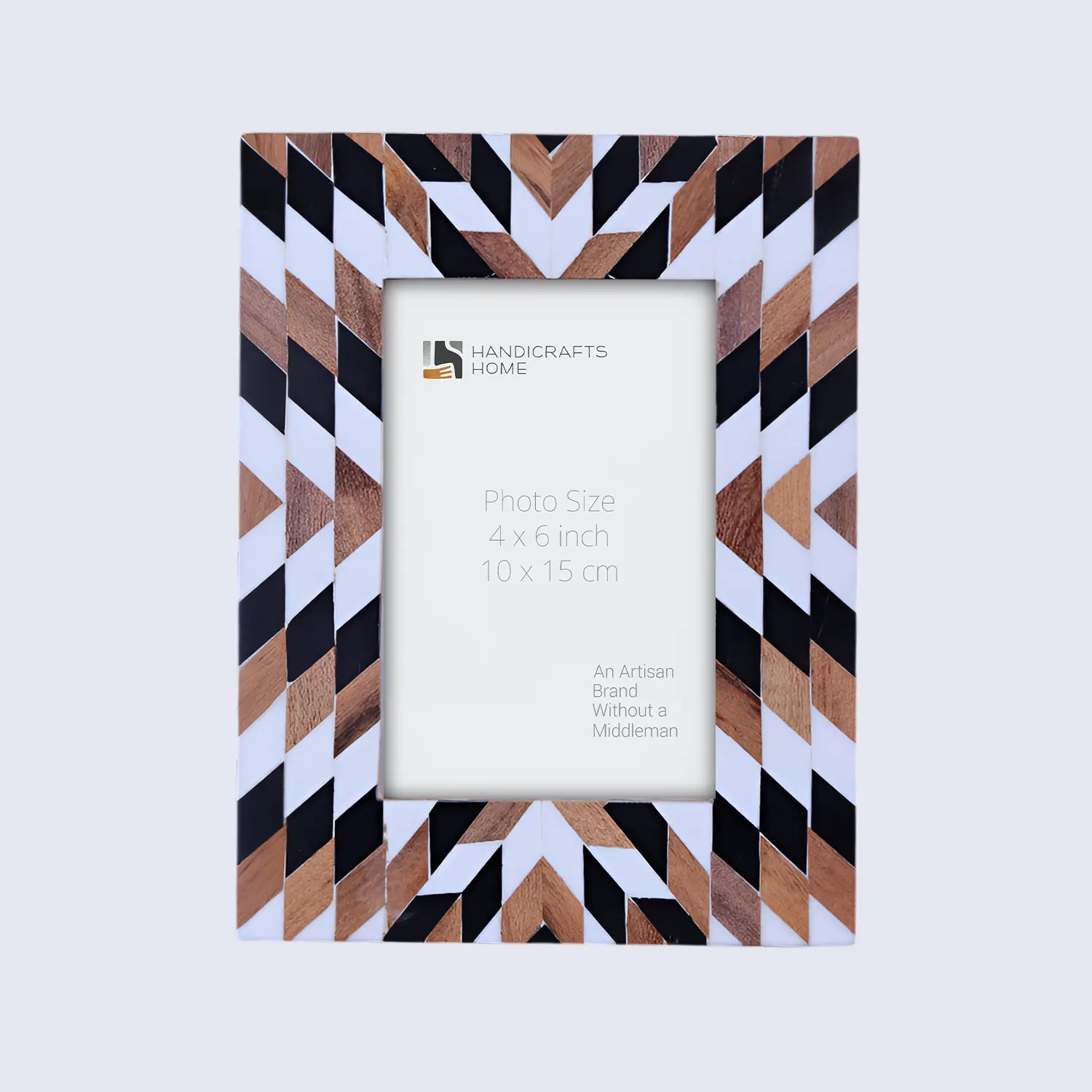 Picture Frame Herringbone Pattern Wood & Resin Inlay - 4x6, 5x7