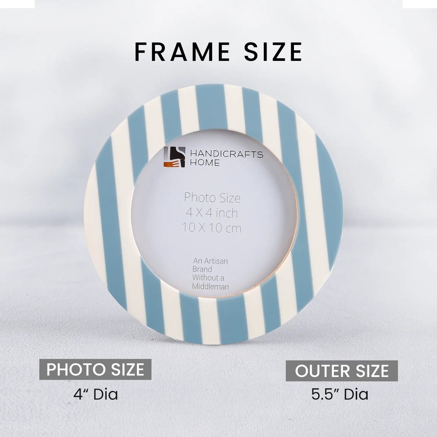 Riviera Coastal Resin Inlay Picture Frame | 4"Round Frame