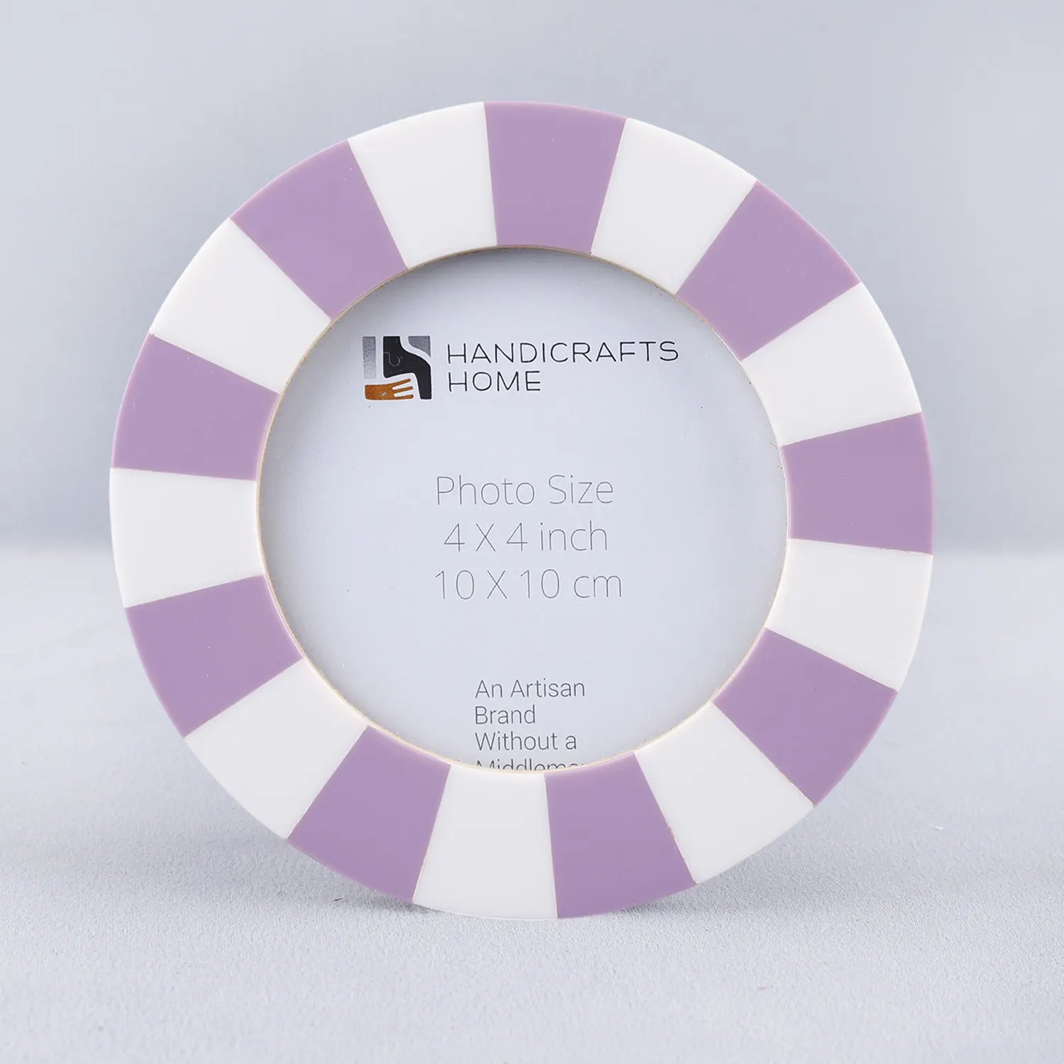 Round Resin Inlay Baby Picture Frame 4x4 Lavender Nursery Décor