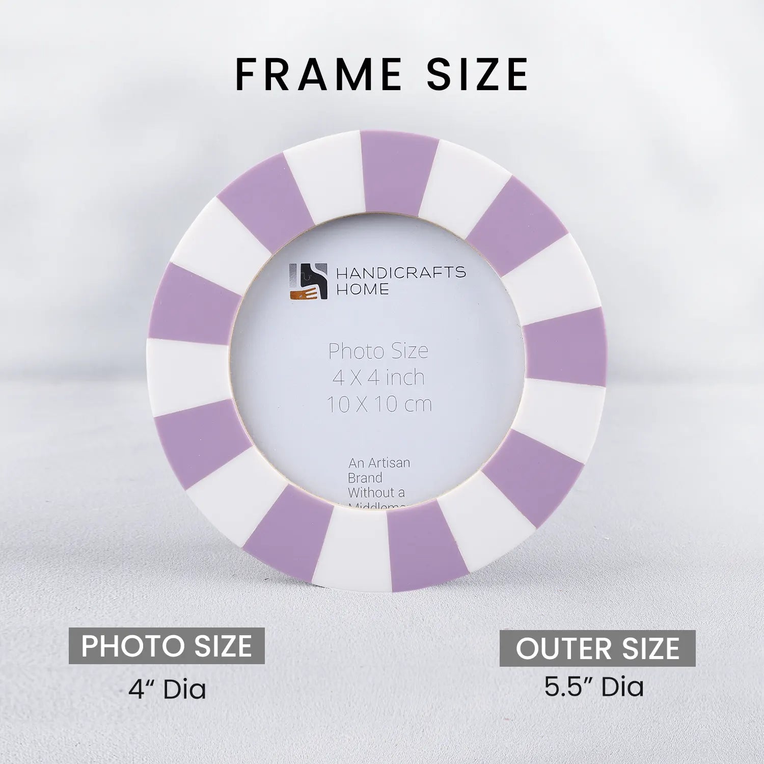Round Resin Inlay Baby Picture Frame 4x4 Lavender Nursery Décor