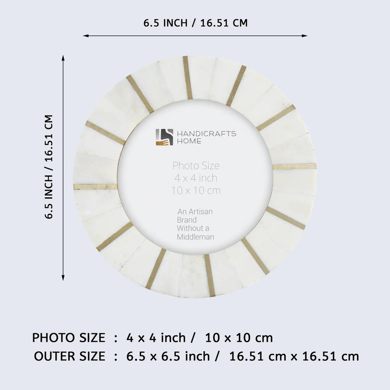 Size Chart for Palace Soul Round Bone Brass Inlay Picture Frame 4