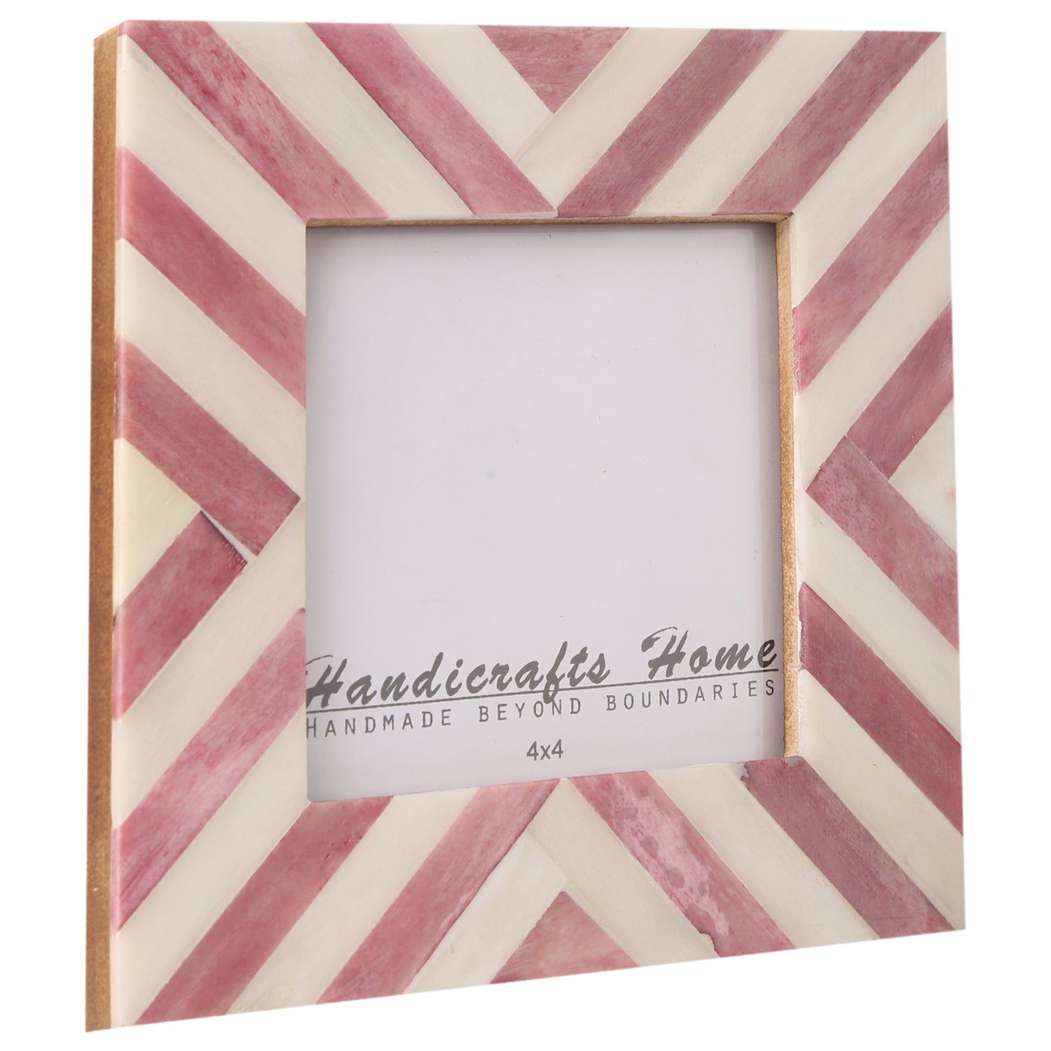 Picture Frame Stylish Chevron Pattern Bone Inlay Purple – 4x4 , 4x6