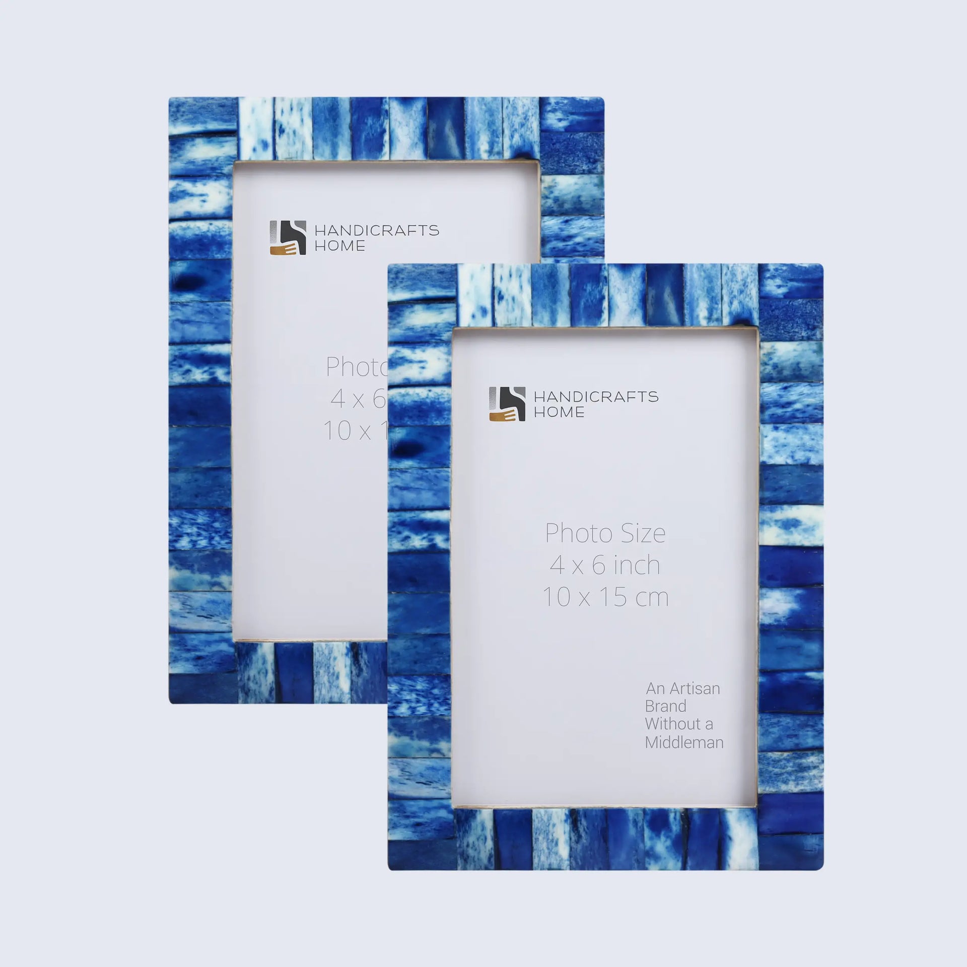 Picture Frame Classic Pattern Collection Resin Inlay Blue Pack of 2 – 3 Sizes