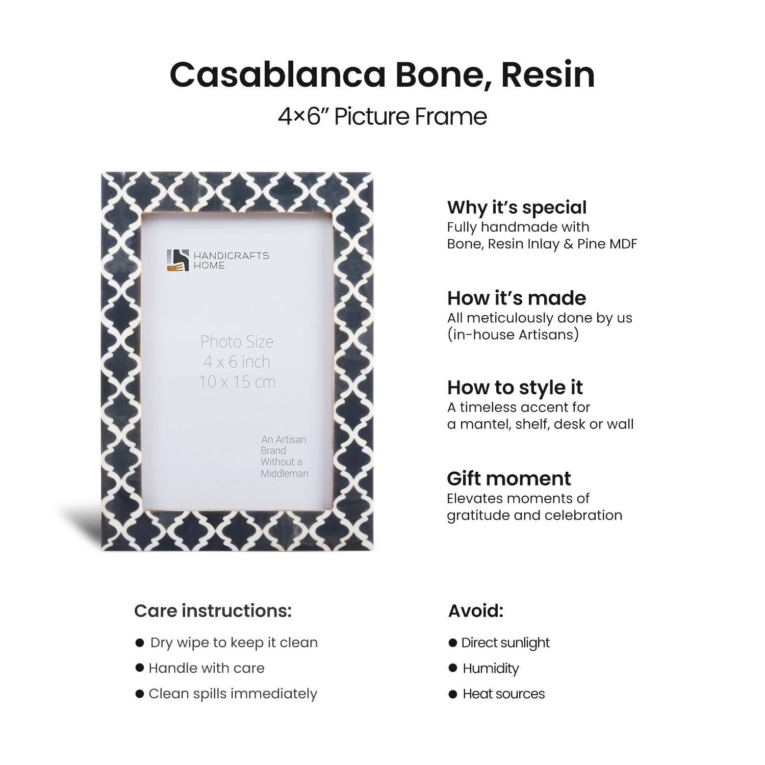Casablanca Fumar Resin Inlay Picture Frame Set 2