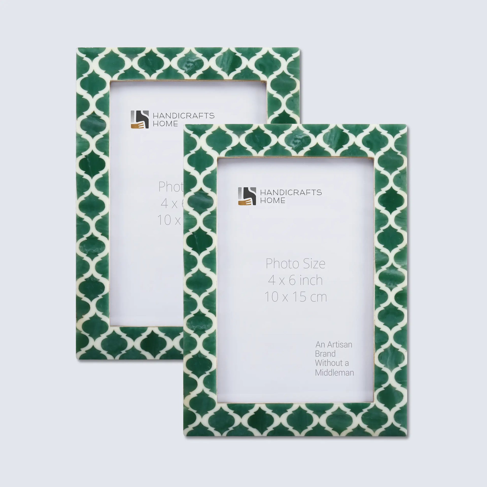 Casablanca Verde Resin Inlay Picture Frame Set 2