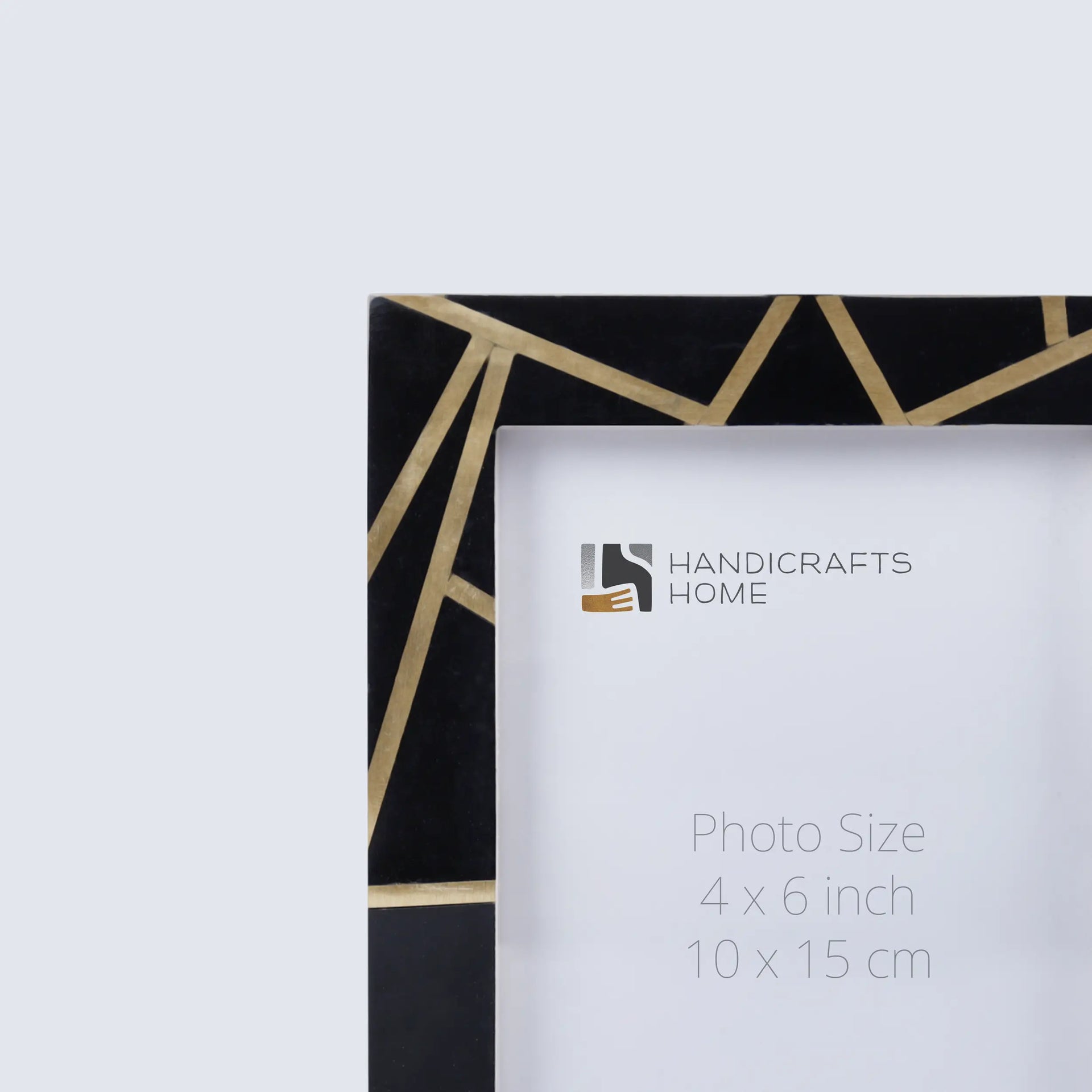 Picture Frame Deco Dazzle Collection Resin & Brass Inlay Black & Gold-3 sizes (Pack of 2)