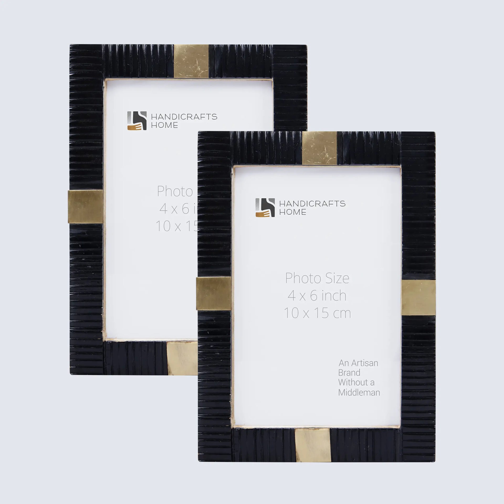 Picture Frame Deco Focus Collection Resin & Brass Inlay Classic Finish – 3 Sizes (Pack of 2)