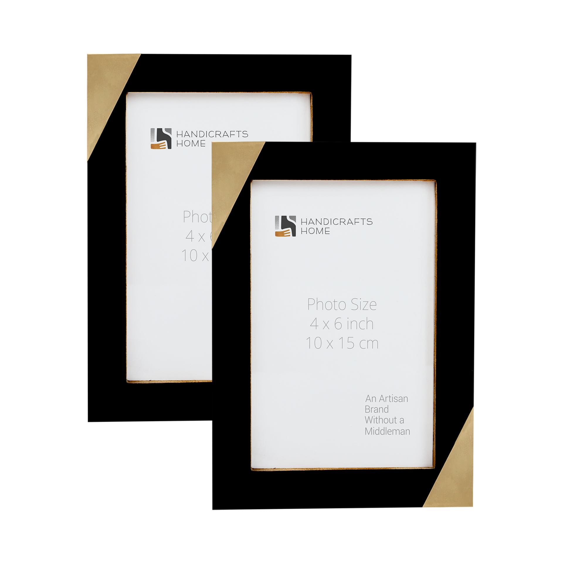 Picture Frame Deco Mirage Collection Resin & Brass Inlay Classic Finish – 3 Sizes (Pack of 2)