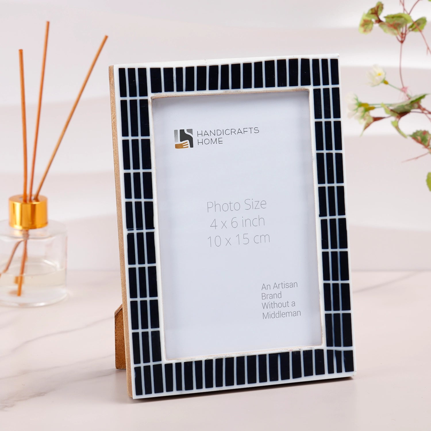 Picture Frame Manhattan Skyline Collection Resin Inlay Black,White – 3 Sizes (Pack of 2)