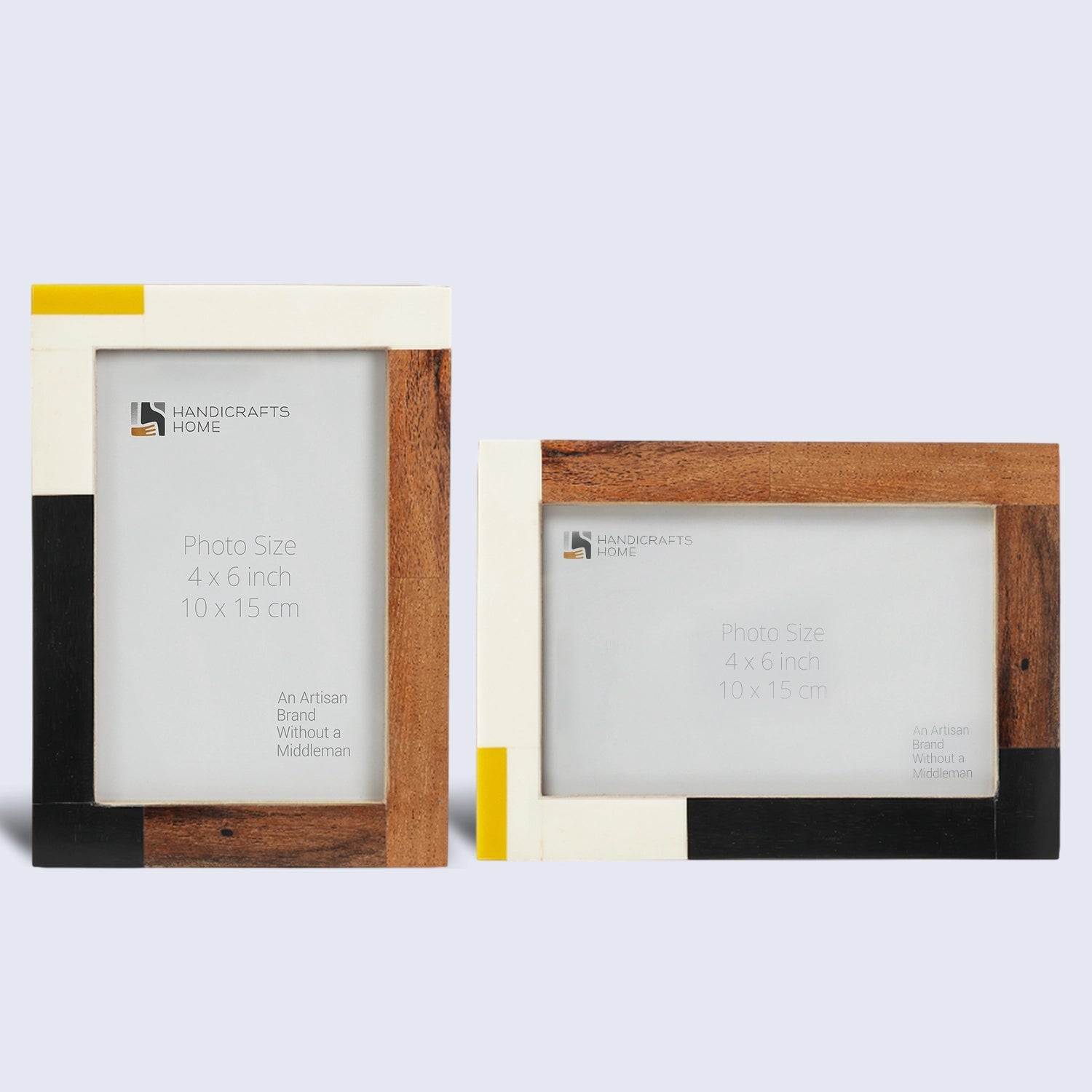 Picture Frame Mondrian Warm Oak Collection Resin Inlay Multi – 3 sizes (Pack of 2)