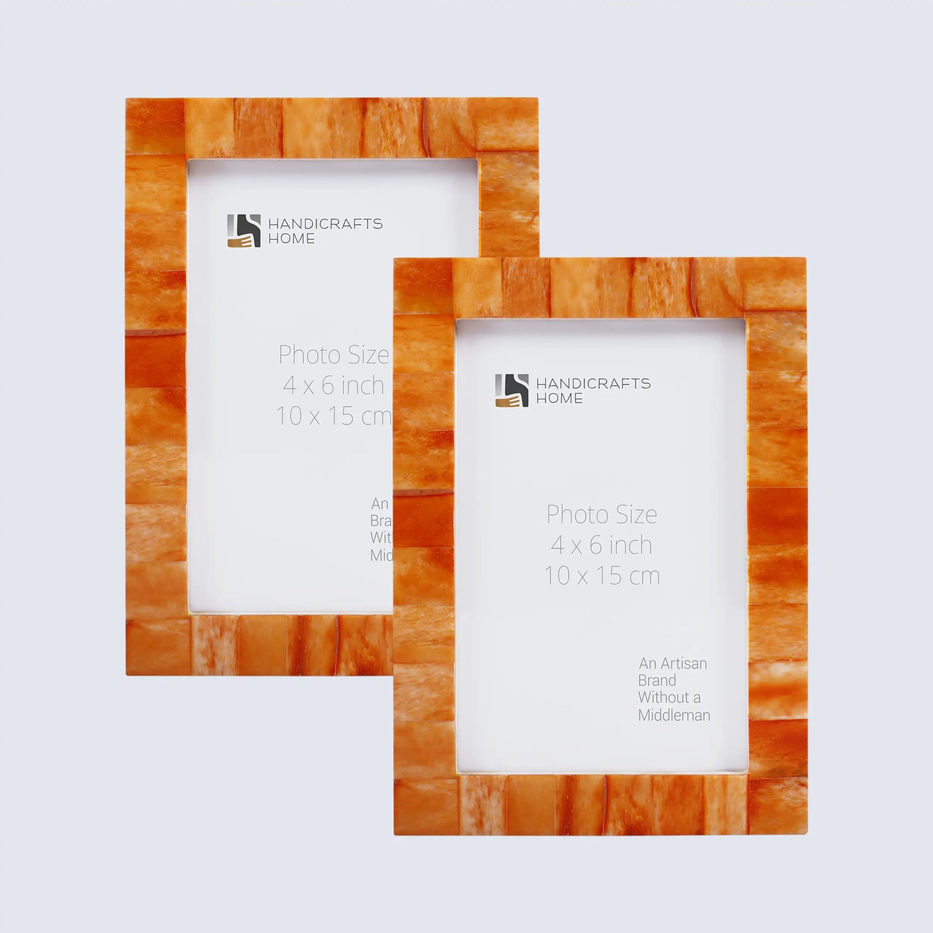 Picture Frame Classic Collection Bone Inlay Orange Pack of 2 – 3 Sizes