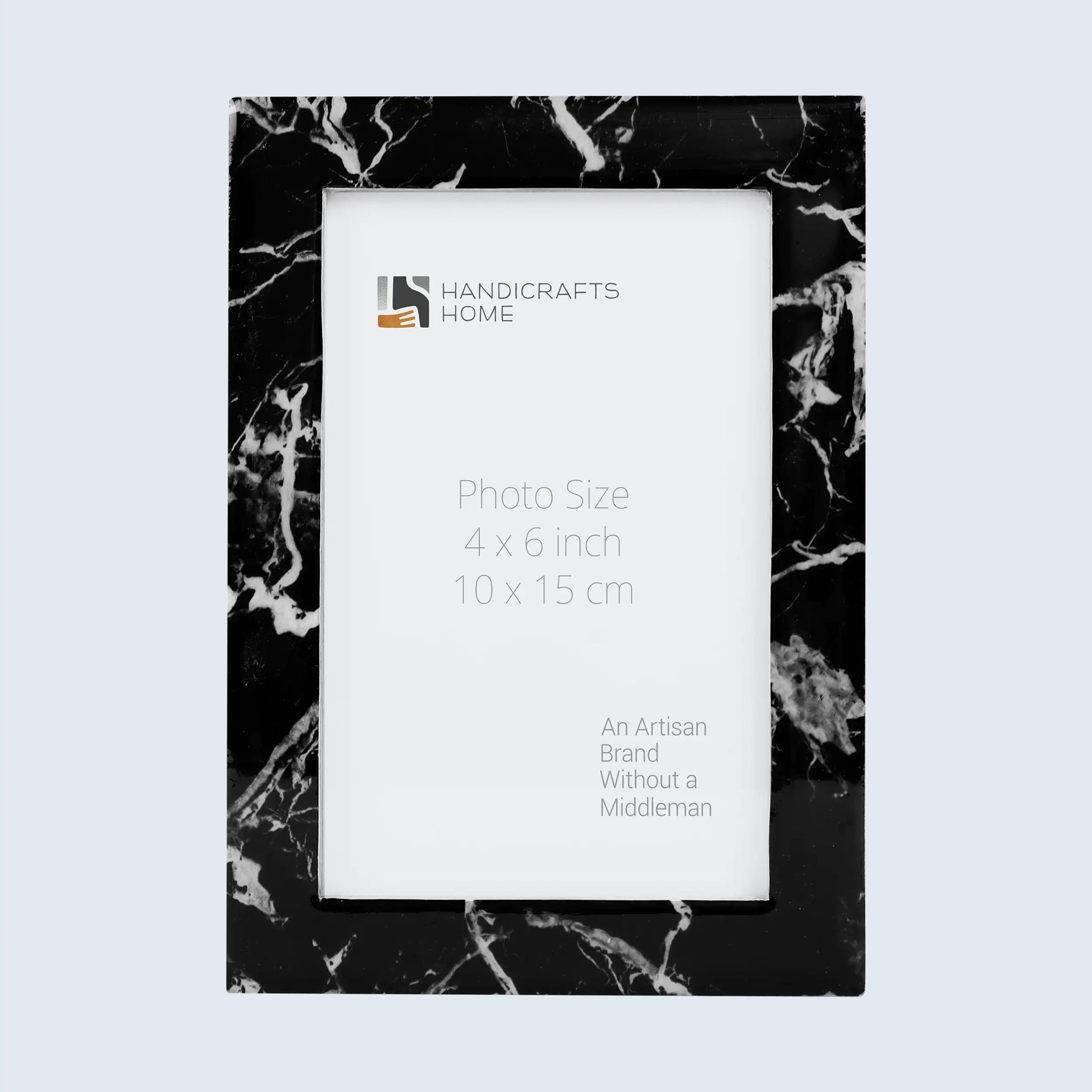 Picture Frame Rare Earth Marble Collection Resin Inlay Black – 3 Sizes