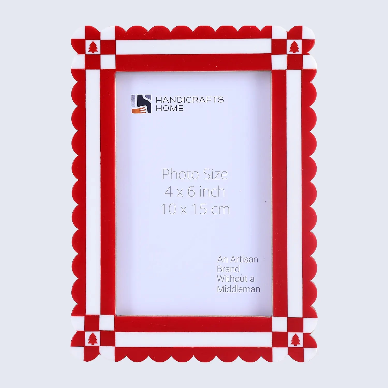 Picture Frame Chalet Verde Rusch Collection Resin Inlay Red & White – 4x6 & 5x7"
