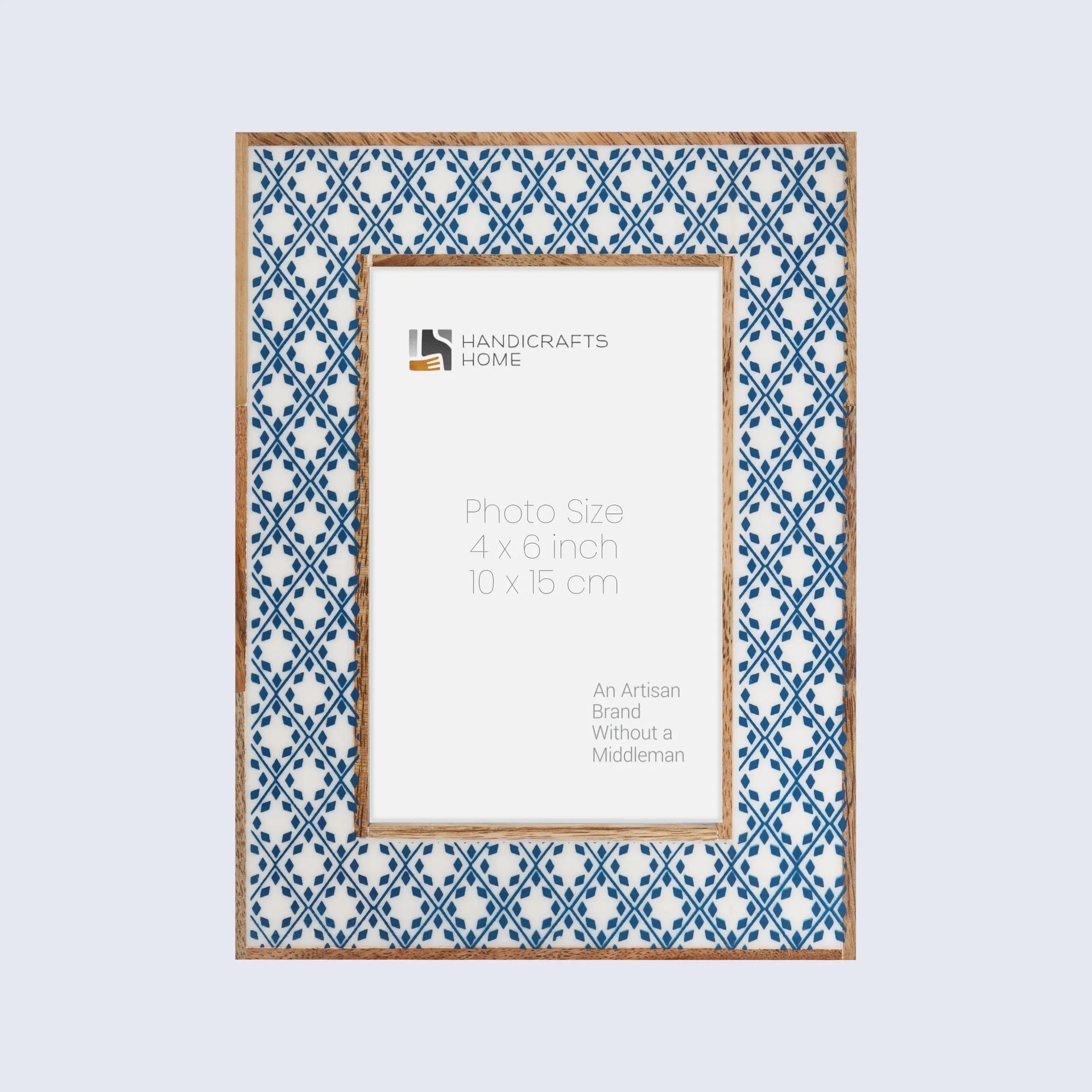 Rhythm Diamond Picture Frame Blue Resin Inlay 4x6 5x7 8x10