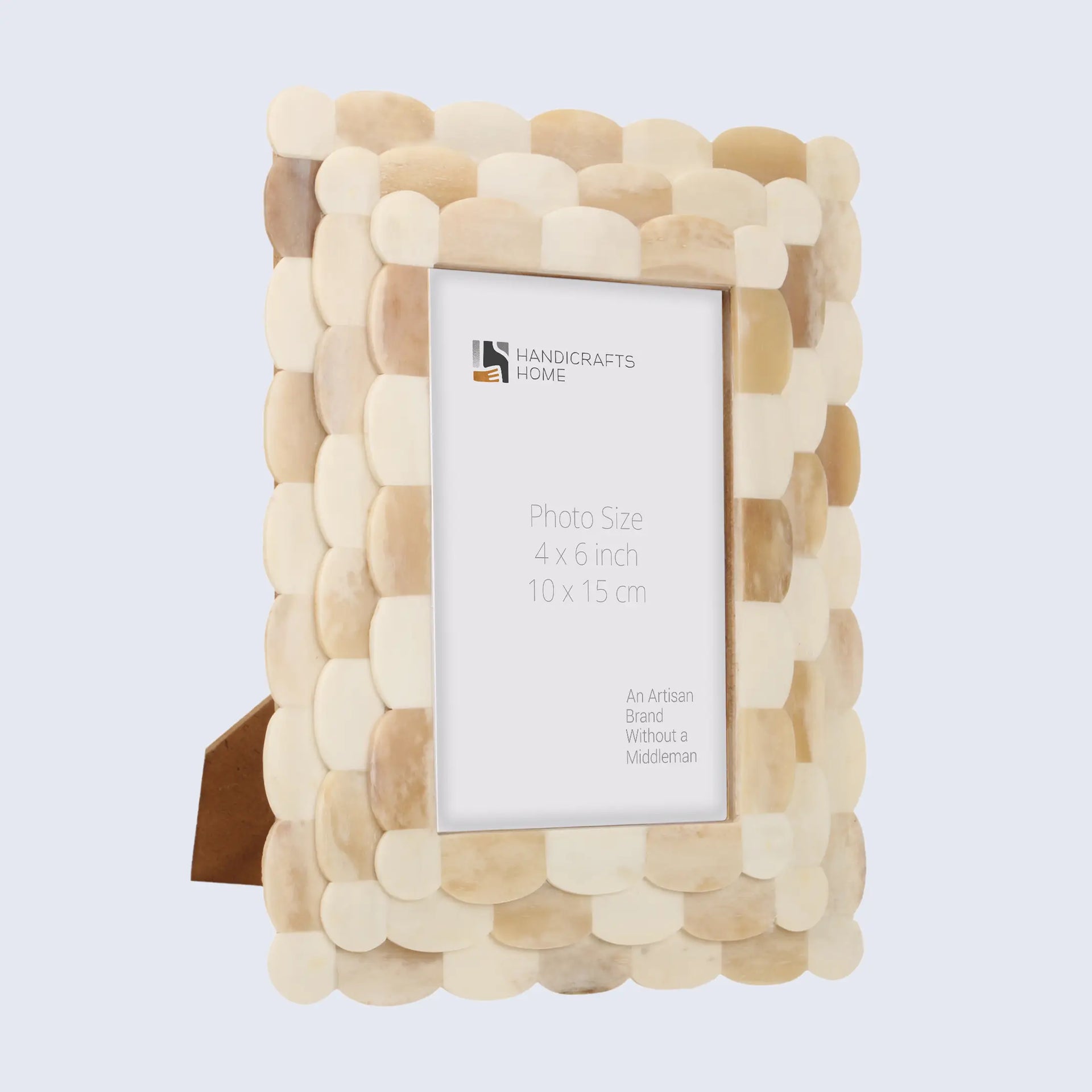 Picture Frame Scalloped Arts Collection Bone Inlay Ivory 4x6
