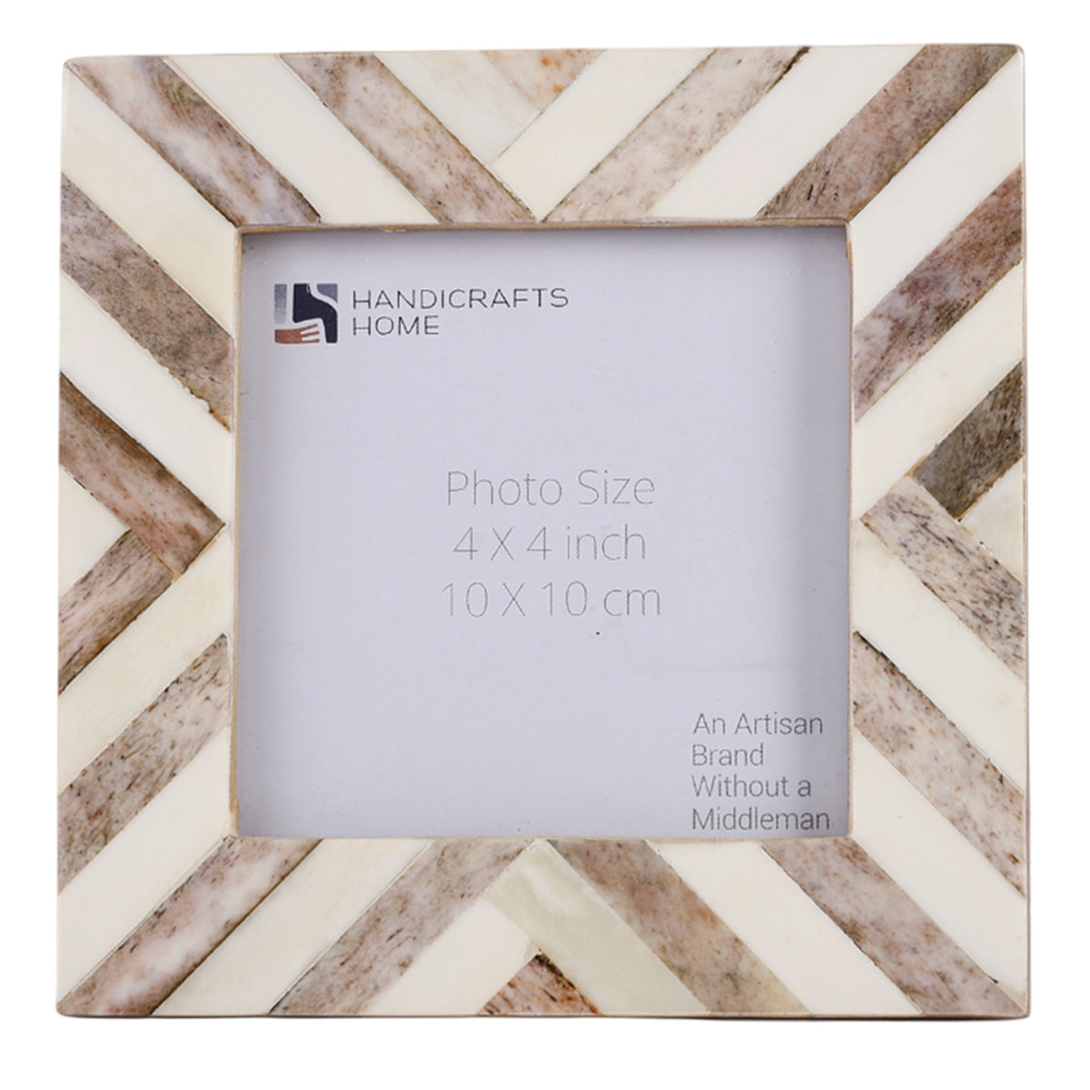 Picture Frame Chevron Collection Bone Inlay Brown 4x4