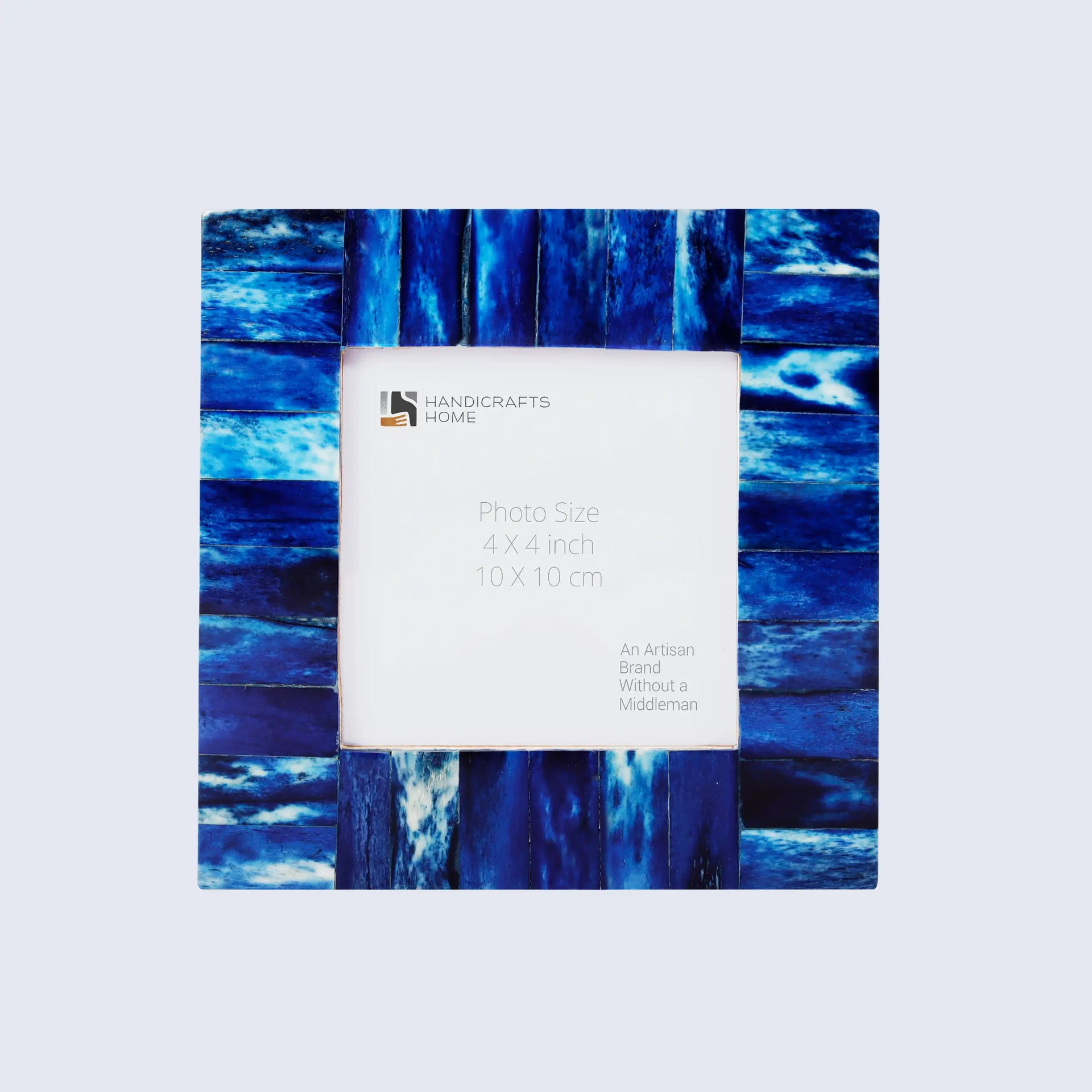 Baby Picture Frame Classic Collection Bone Inlay Blue 4x4