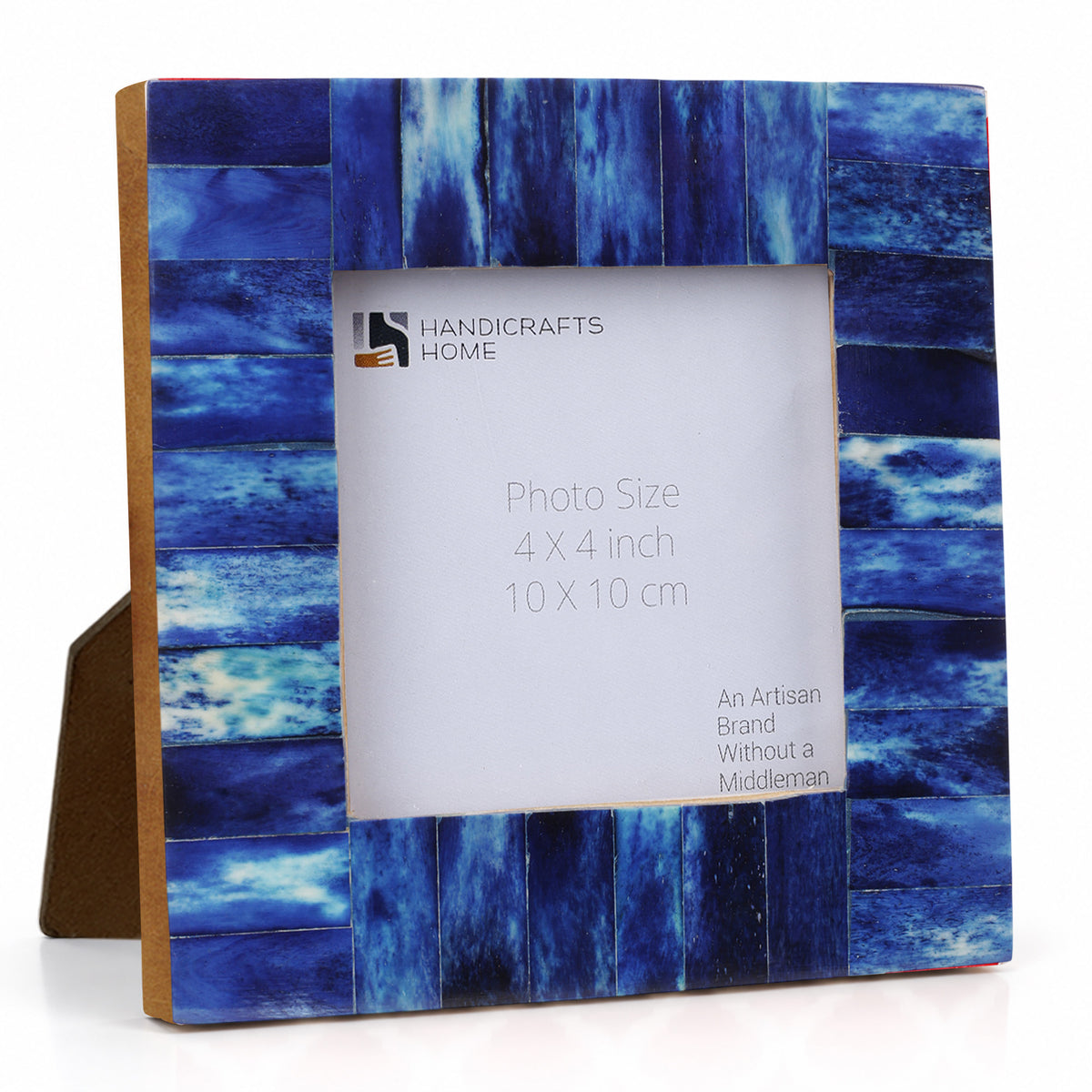 Baby Picture Frame Classic Collection Bone Inlay Blue 4x4