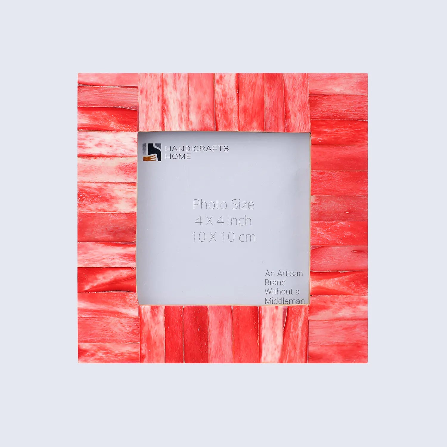 Baby Picture Frame Classic Collection Bone Inlay Red 4x4"