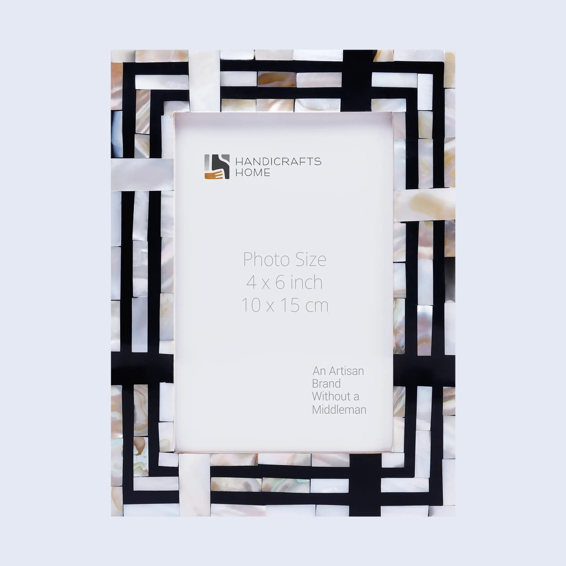 Picture Frames Pearlescent Motif Pattern Collection Mother of Pearl Resin Inlay Black 3 Sizes