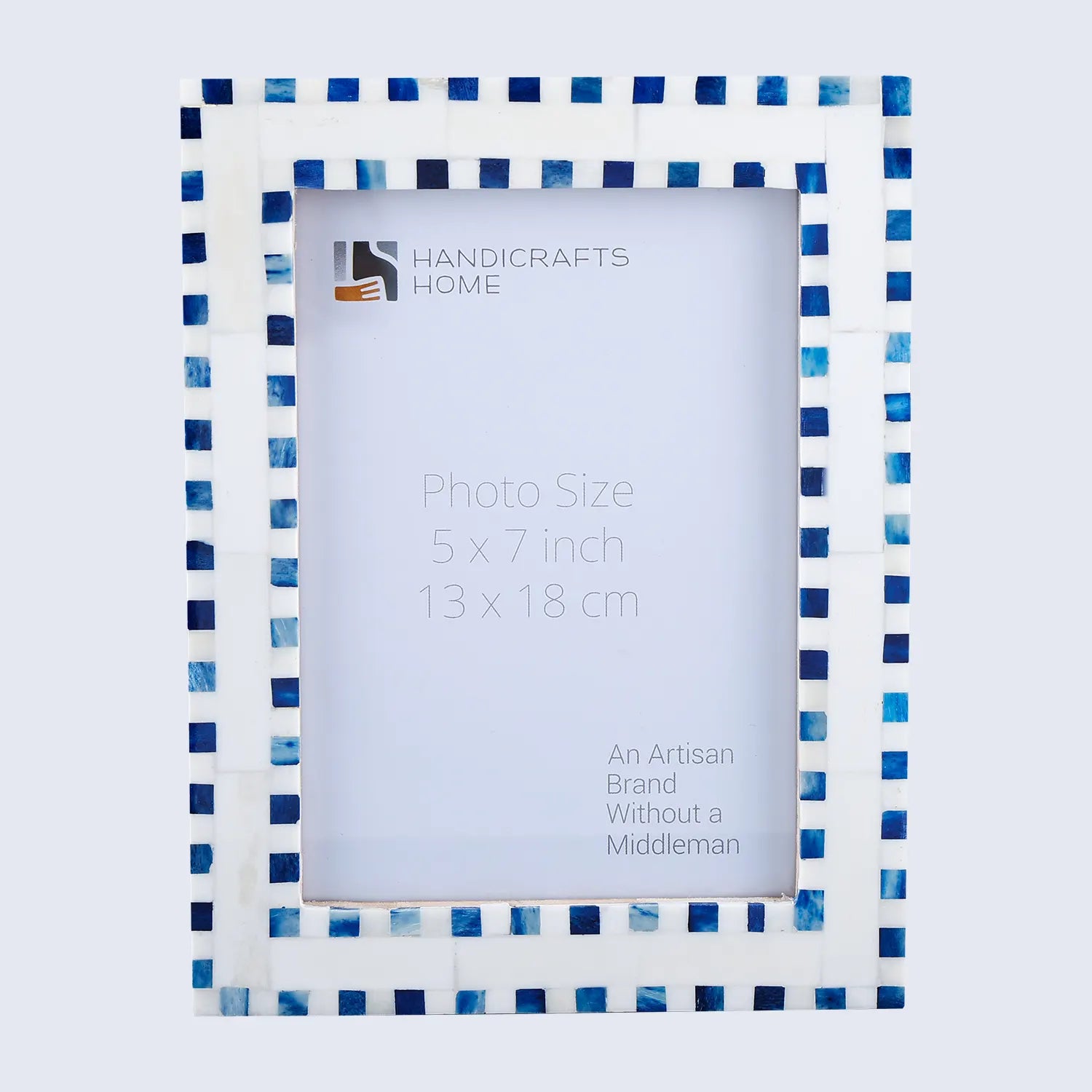 Picture Frame Checkered Pattern Collection Bone Inlay Blue – 4x6 & 5x7"