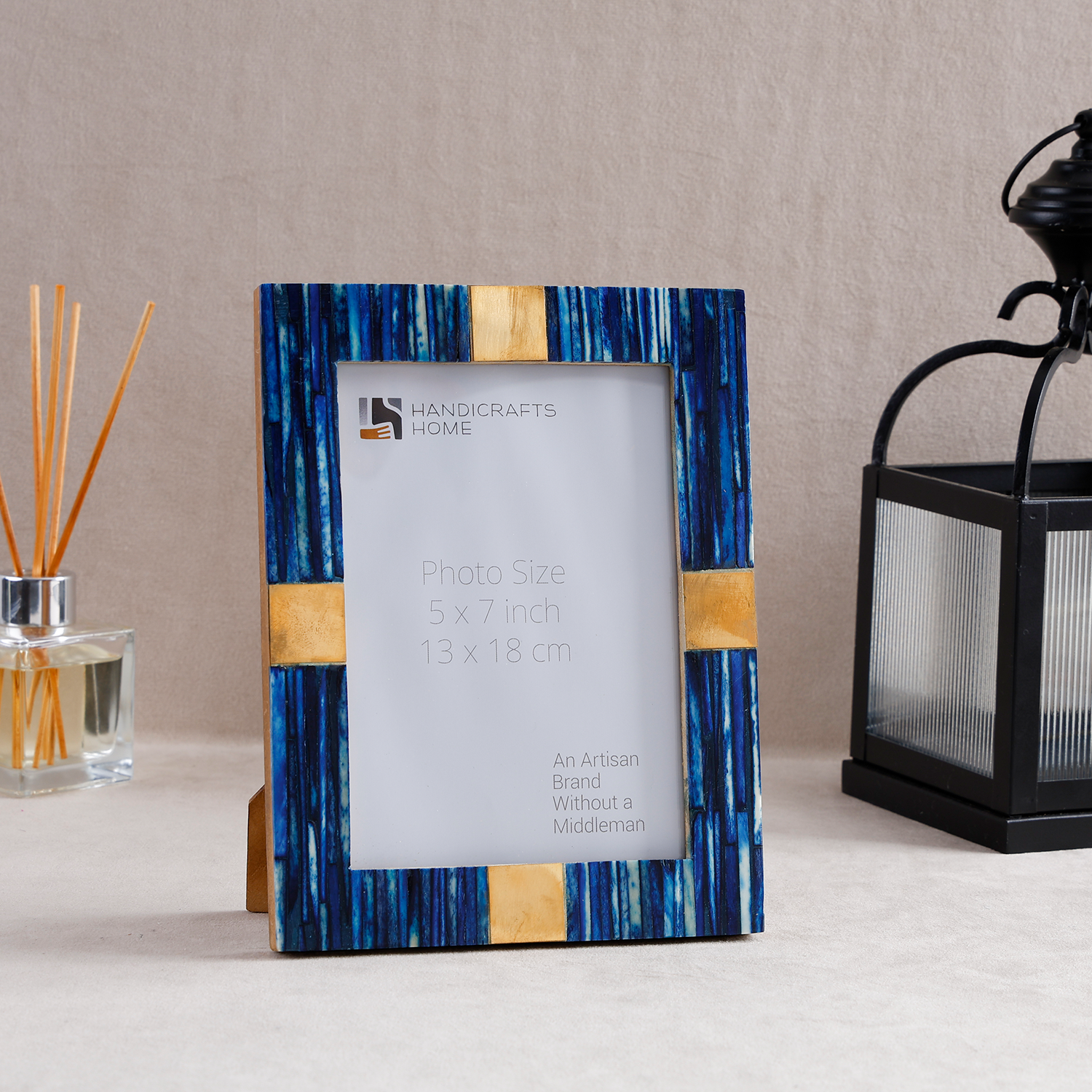 Picture Frame Coastal Luxe Collection Bone Inlay & Brass – 4x6 & 5x7"