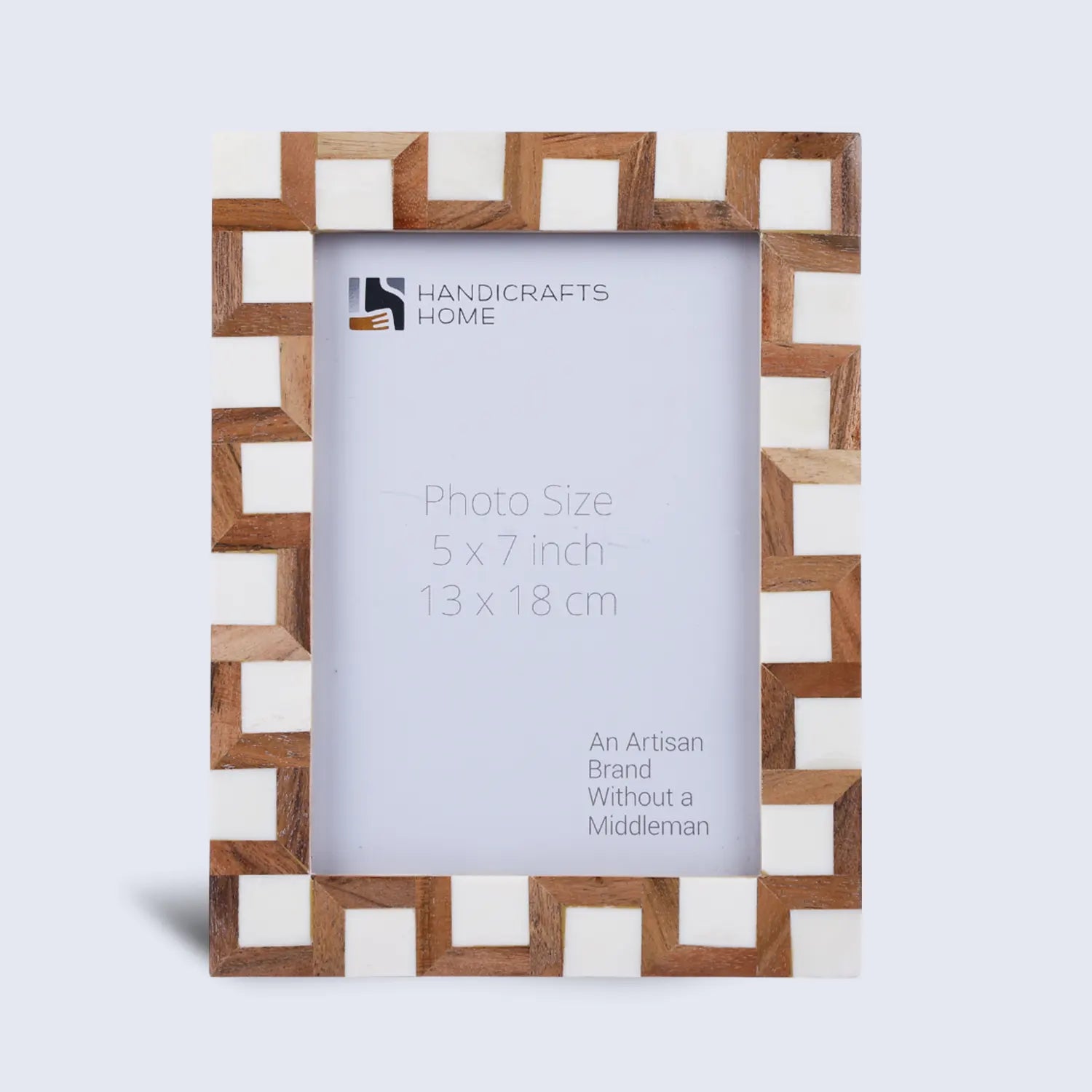 Picture Frame Escher Cube Collection Bone Inlay Brown & White – 4x6 & 5x7"