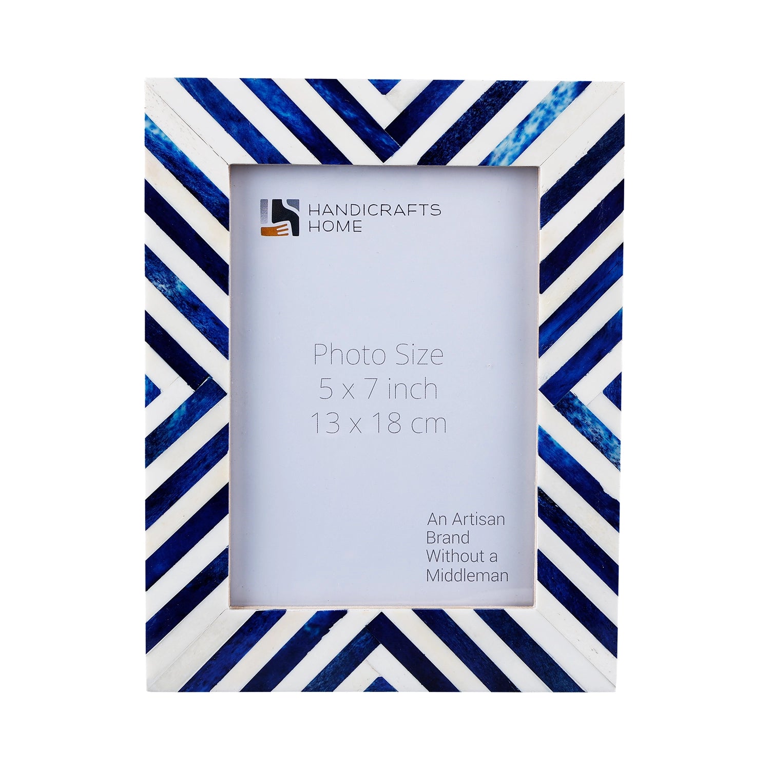Picture Frame Chevron Collection Bone Inlay Blue – 4x6 & 5x7"